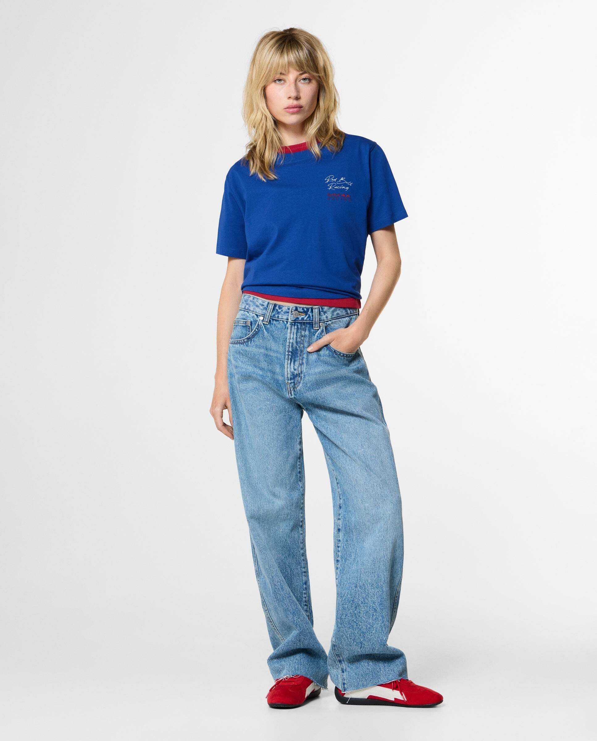 Camiseta de mujer espalda estampada fit relaxed red bull racing - Pepe Jeans - Azul eléctrico Azul eléctrico-2