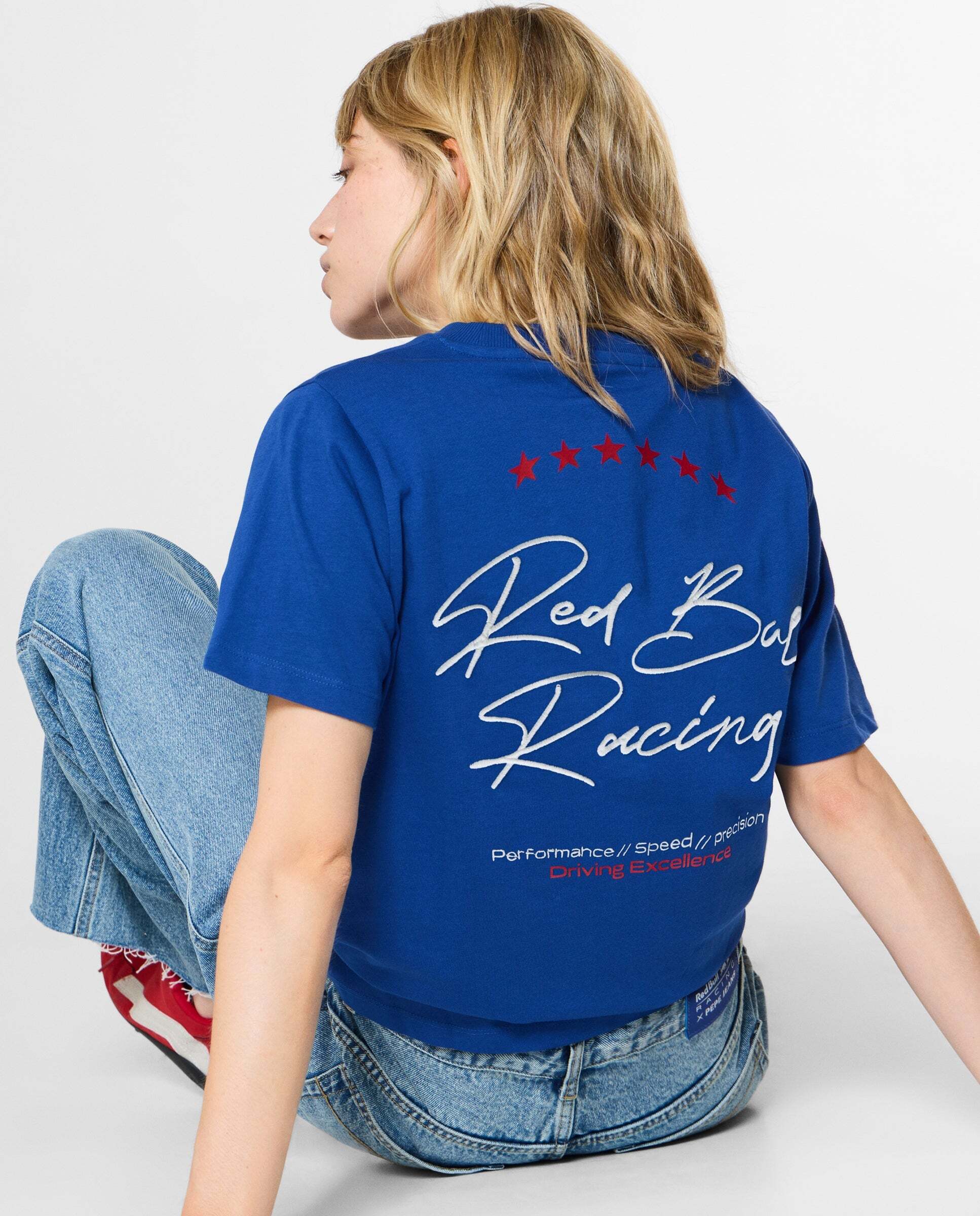 Camiseta de mujer espalda estampada fit relaxed red bull racing - Pepe Jeans - Azul eléctrico Azul eléctrico-3