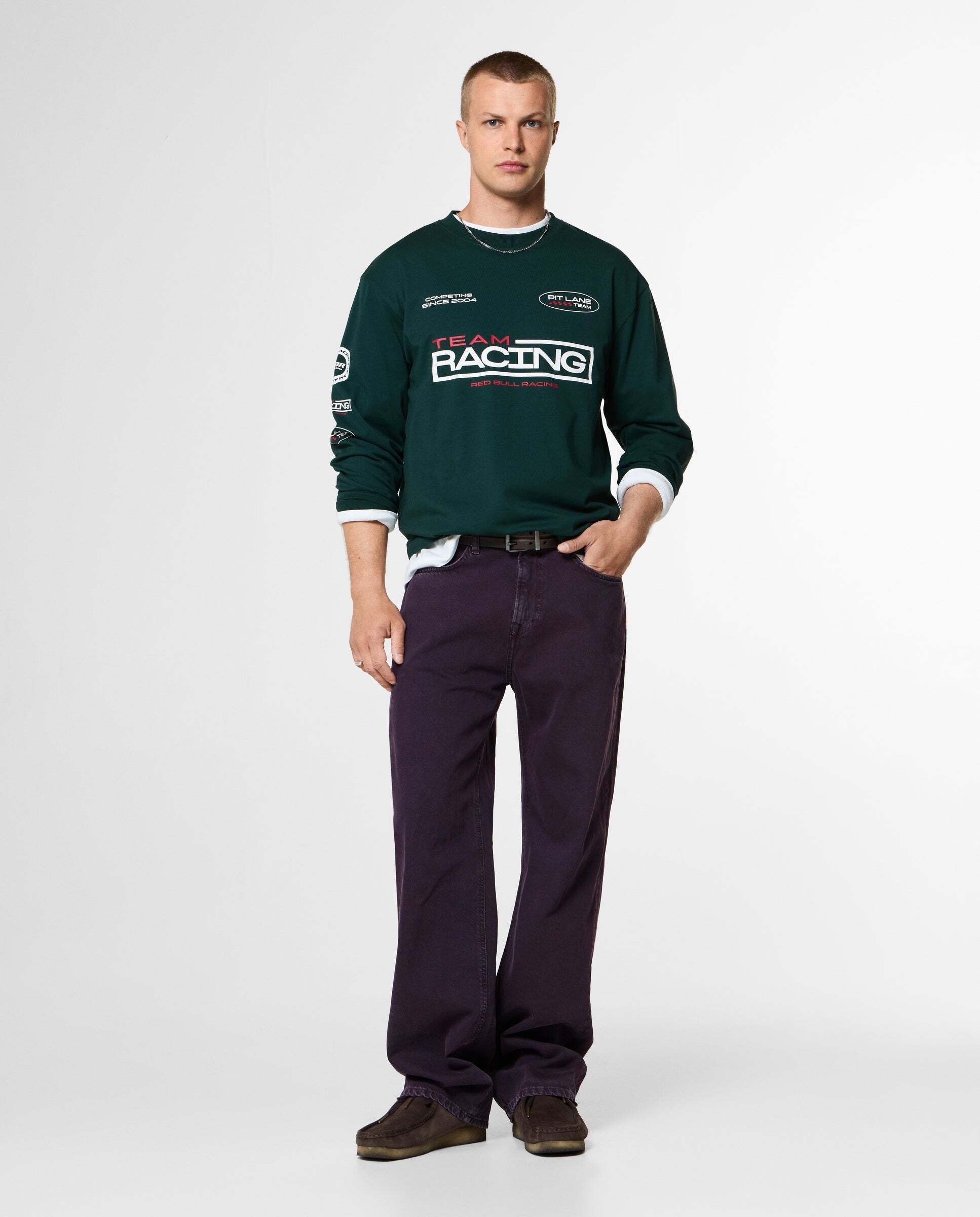Camiseta de hombre manga larga fit relaxed red bull racing - Pepe Jeans - Verde oscuro Verde oscuro-2