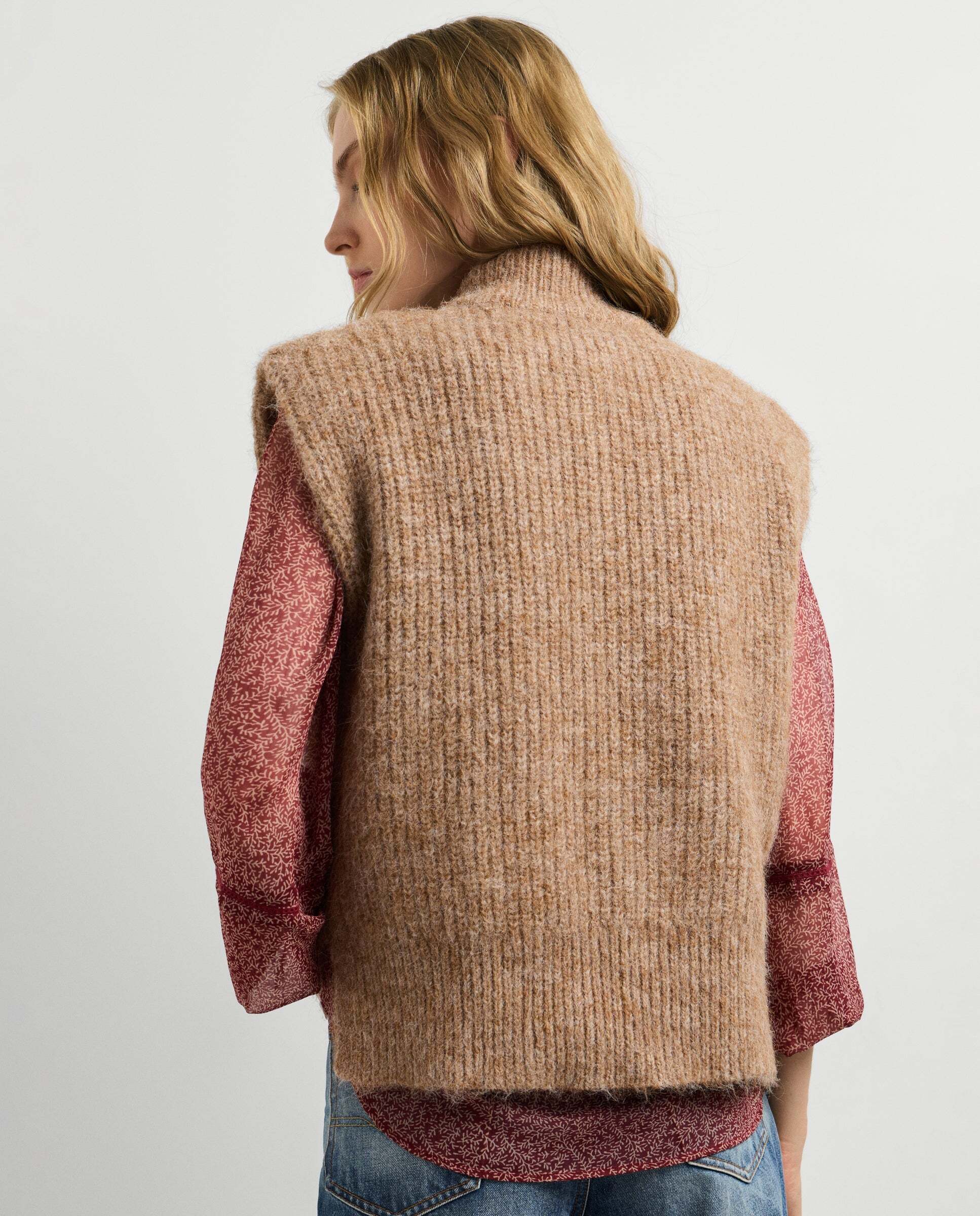 Chaleco de mujer punto cuello alto - Pepe Jeans - Beige Beige-3
