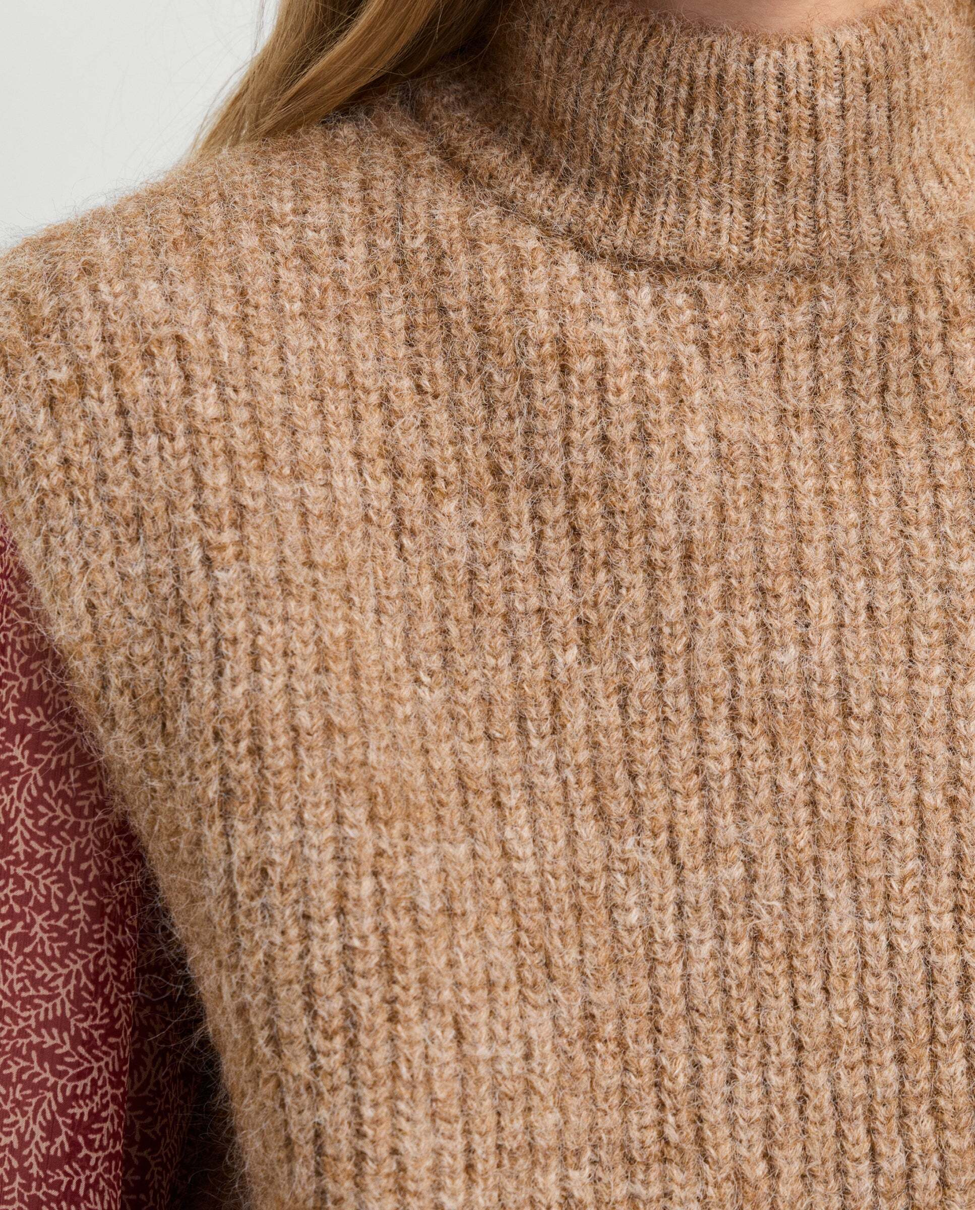 Chaleco de mujer punto cuello alto - Pepe Jeans - Beige Beige-4