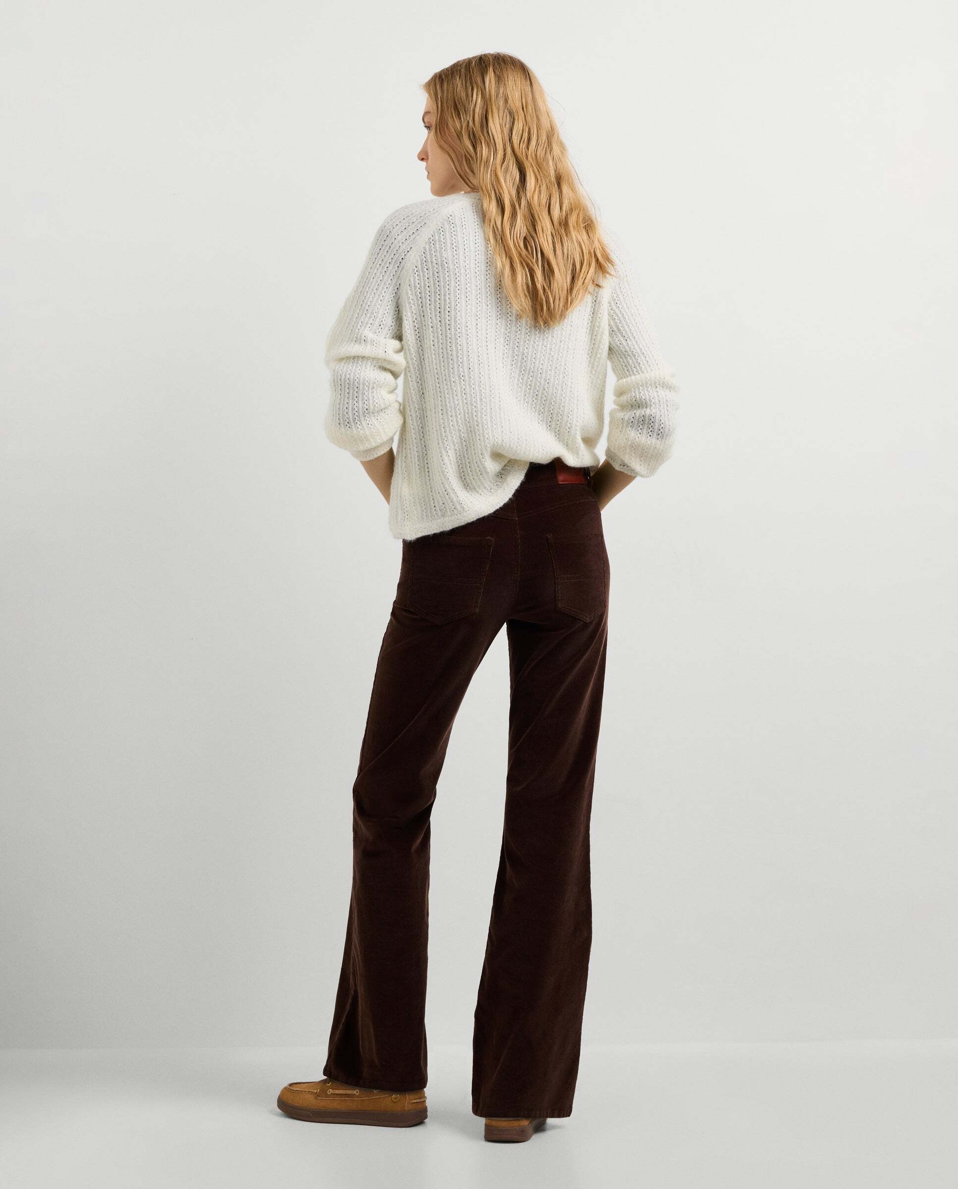 Willa - Pepe Jeans - pantalon cinco bolsillos pana fit flare - Marrón Marrón-3