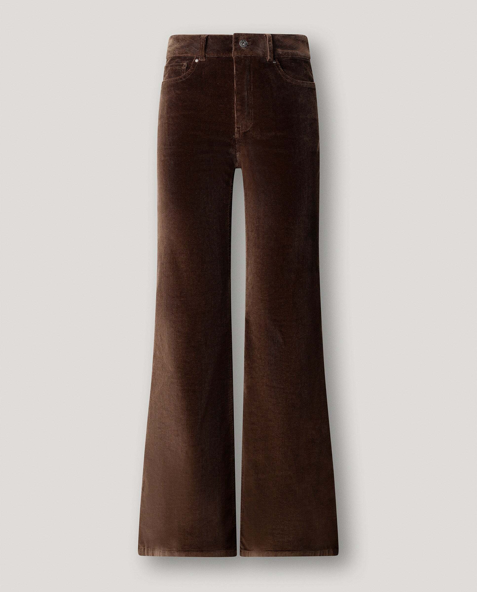 Willa - Pepe Jeans - pantalon cinco bolsillos pana fit flare - Marrón Marrón-6