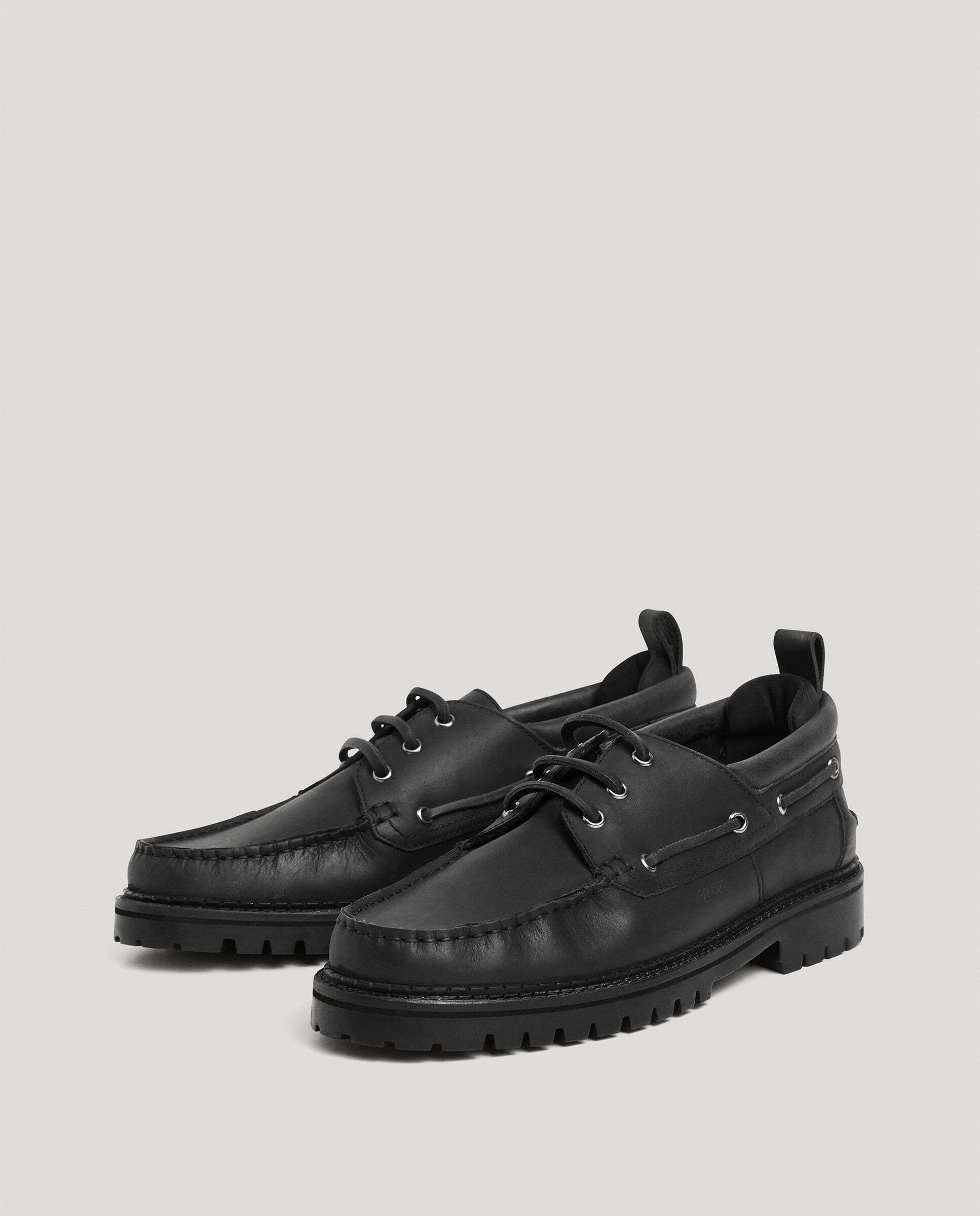 Imagen 2 de Zapatos de hombre náuticos 100% piel - Pepe Jeans - Negro Negro