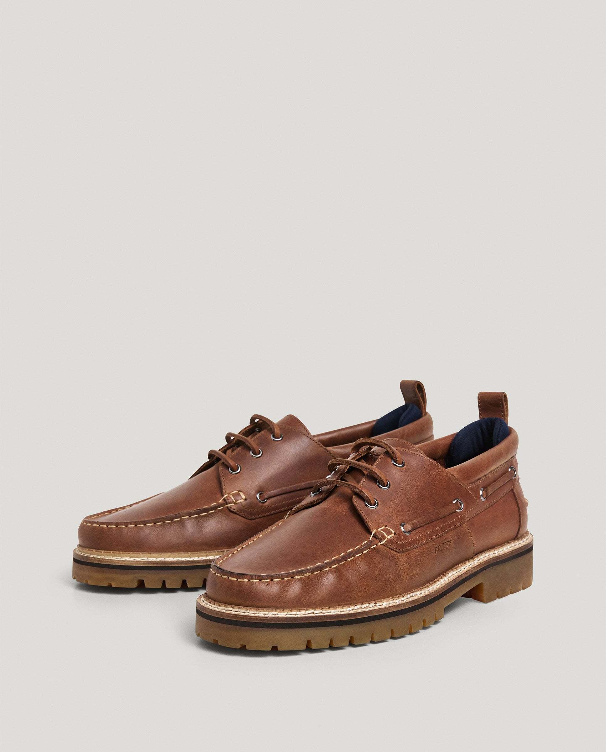 Imagen 2 de Zapatos de hombre náuticos 100% piel - Pepe Jeans - Marrón Marrón