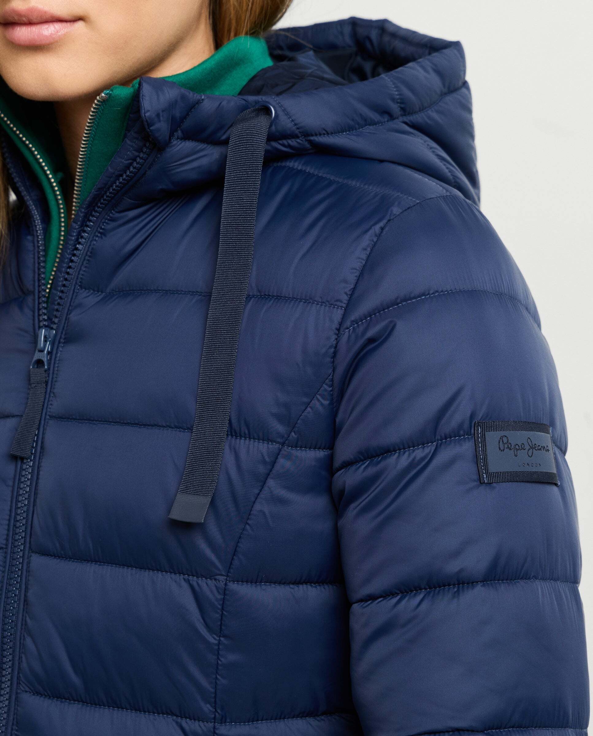 Plumífero de mujer acolchado con capucha - Pepe Jeans - Azul oscuro Azul oscuro-6