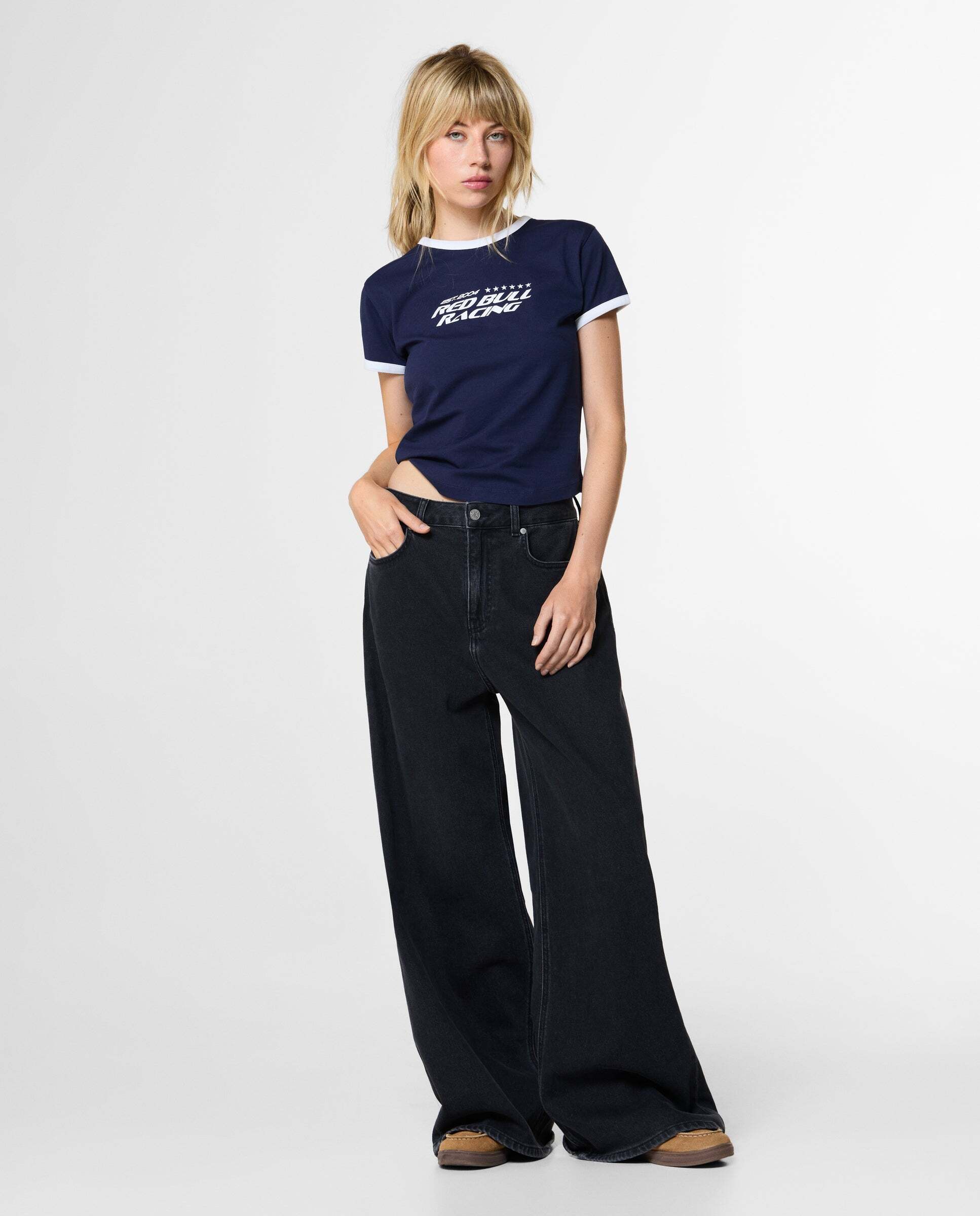 Camiseta de mujer color block con gráfico red bull racing - Pepe Jeans - Azul Azul-2