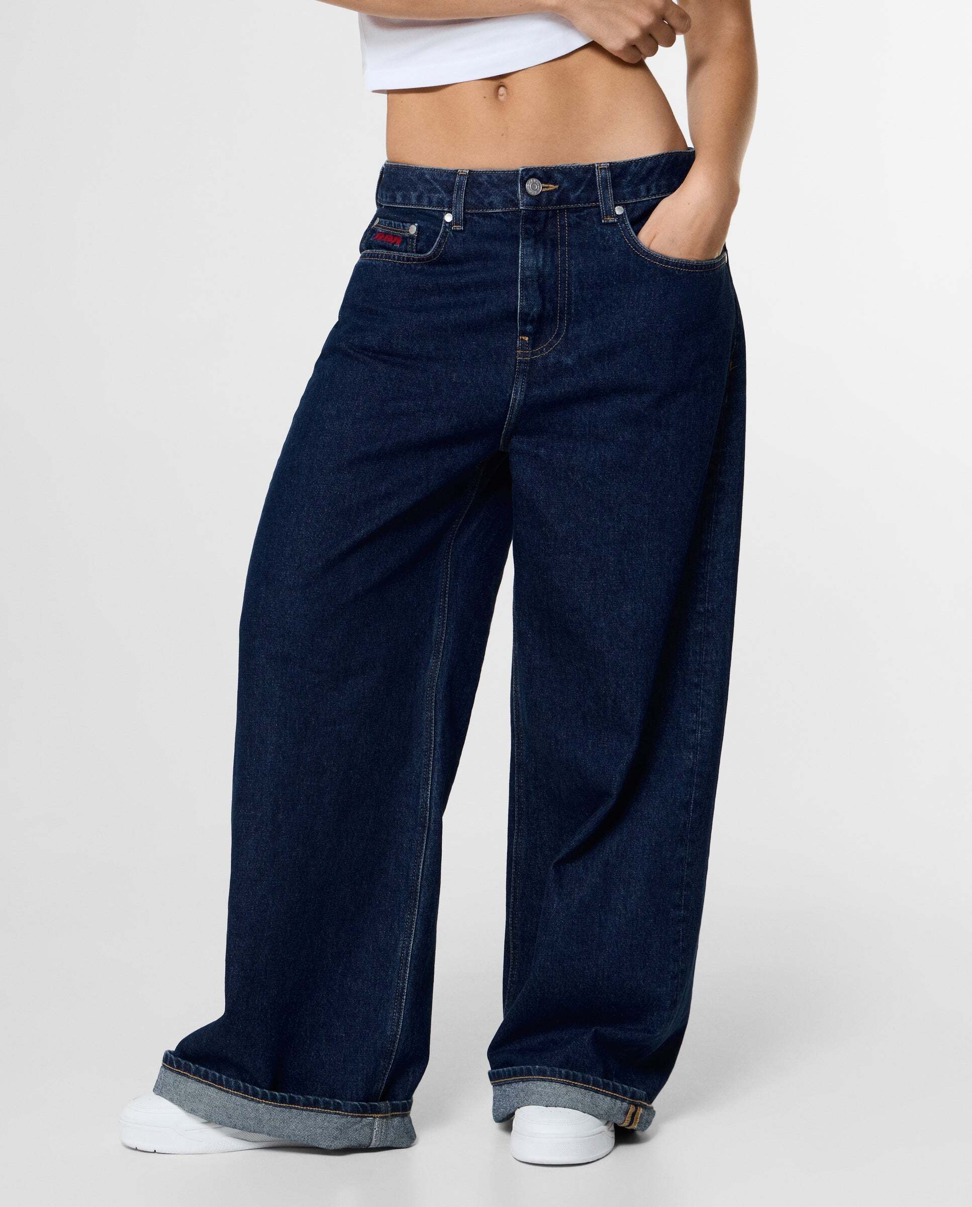 Vaquero de mujer fit wide y tiro medio red bull racing - Pepe Jeans - Azul marino Azul marino-1