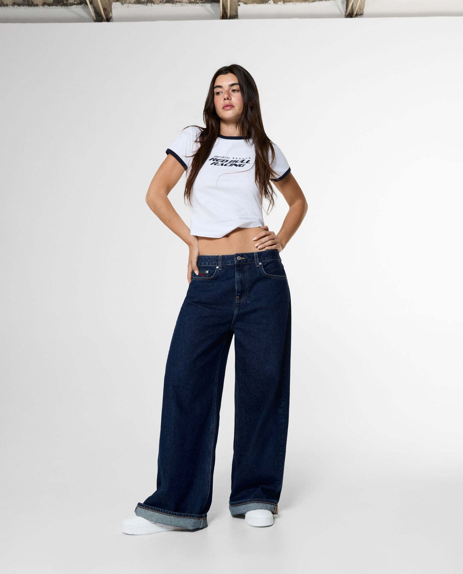 Vaquero de mujer fit wide y tiro medio red bull racing - Pepe Jeans - Azul marino Azul marino-2