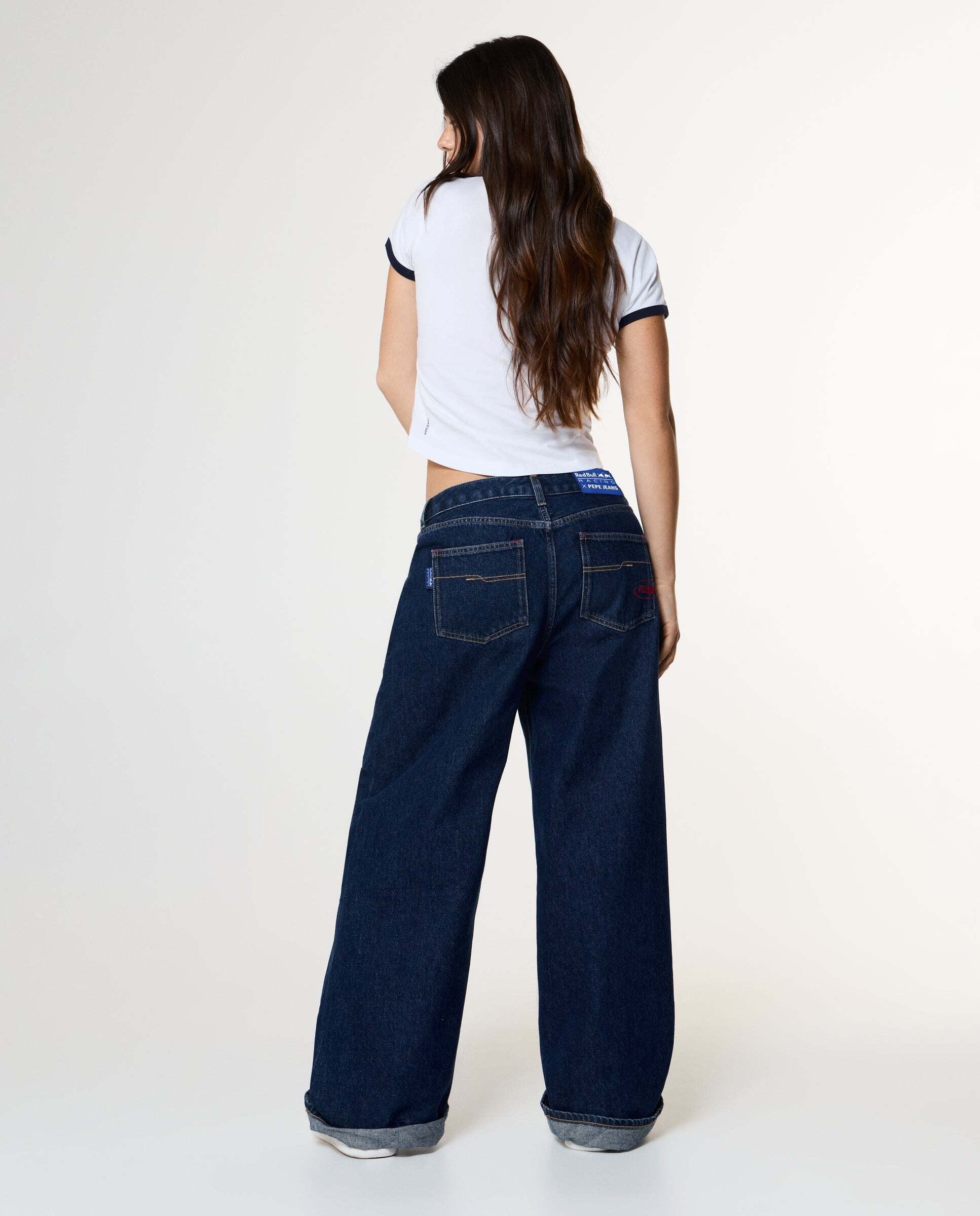Vaquero de mujer fit wide y tiro medio red bull racing - Pepe Jeans - Azul marino Azul marino-3
