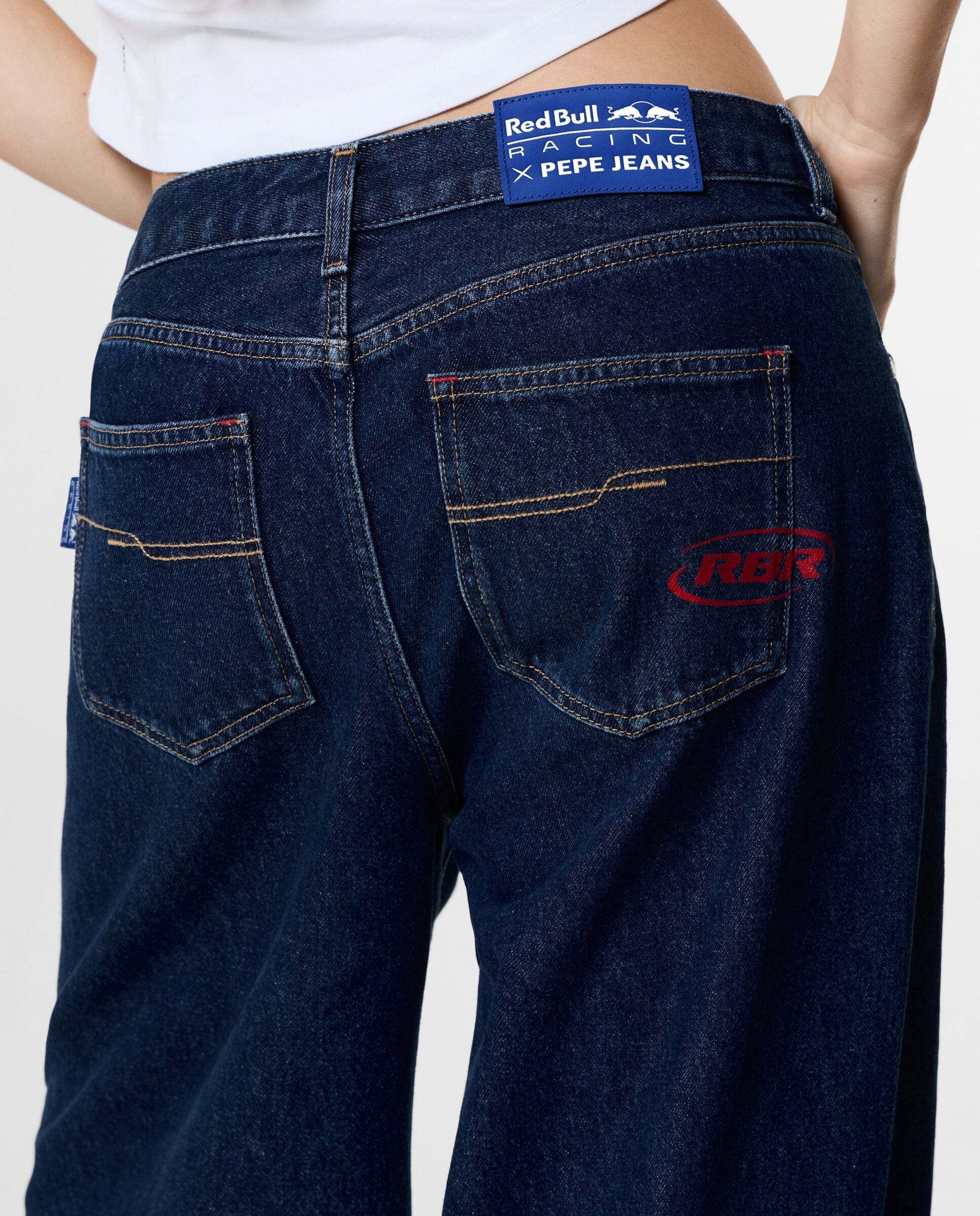 Vaquero de mujer fit wide y tiro medio red bull racing - Pepe Jeans - Azul marino Azul marino-4