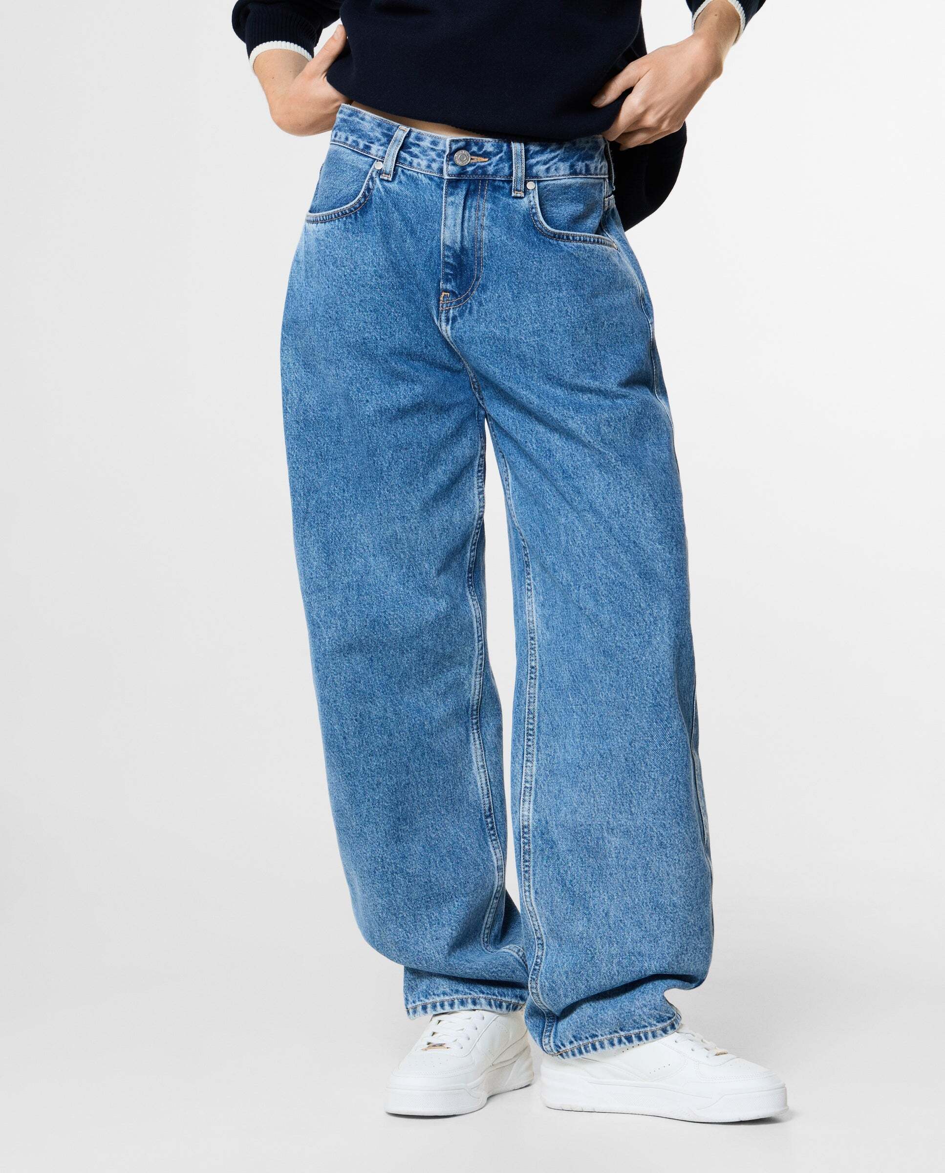 Vaquero de mujer fit wide con efecto globo red bull racing - Pepe Jeans - Azul denim Azul denim-1