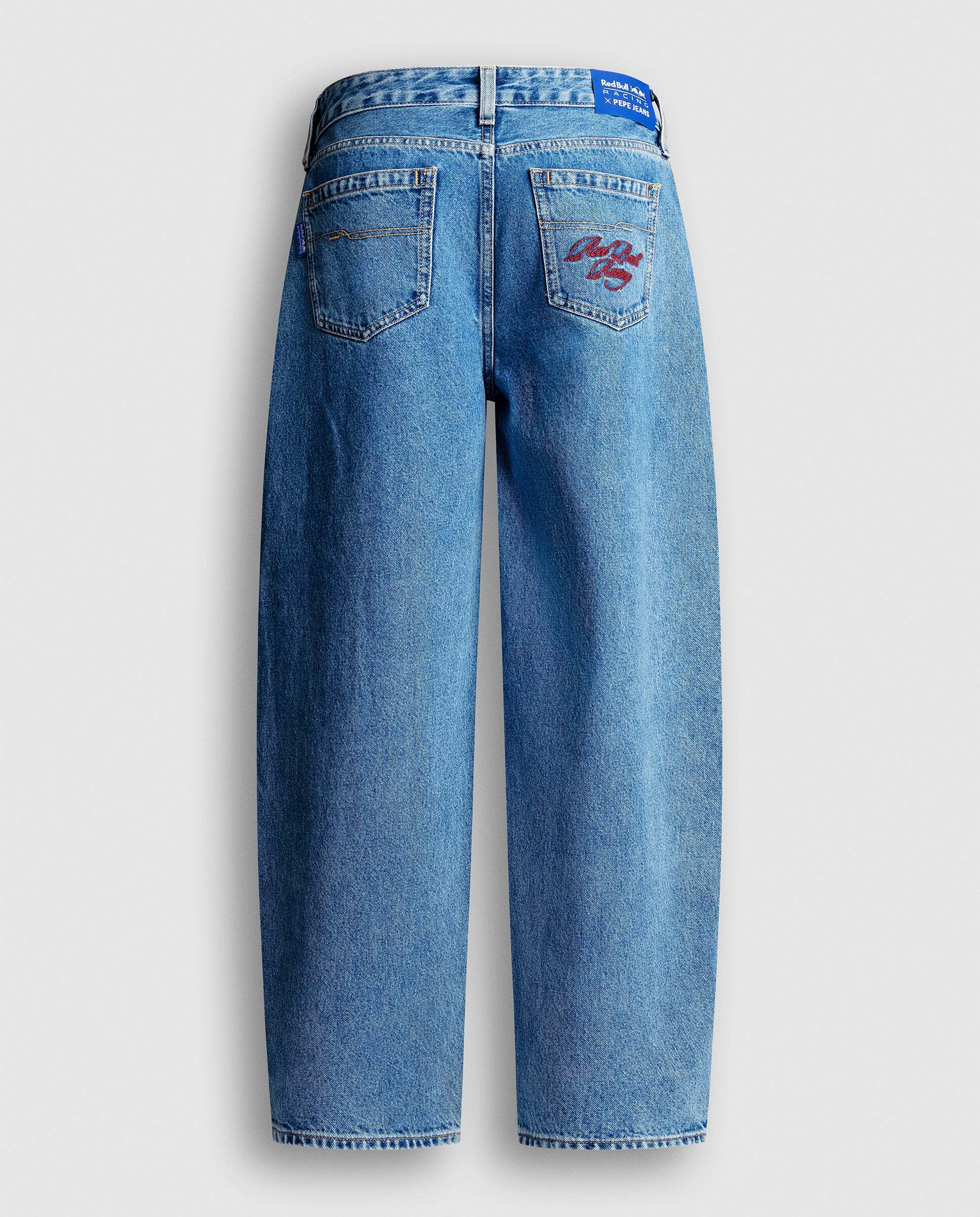Vaquero de mujer fit wide con efecto globo red bull racing - Pepe Jeans - Azul denim Azul denim-5