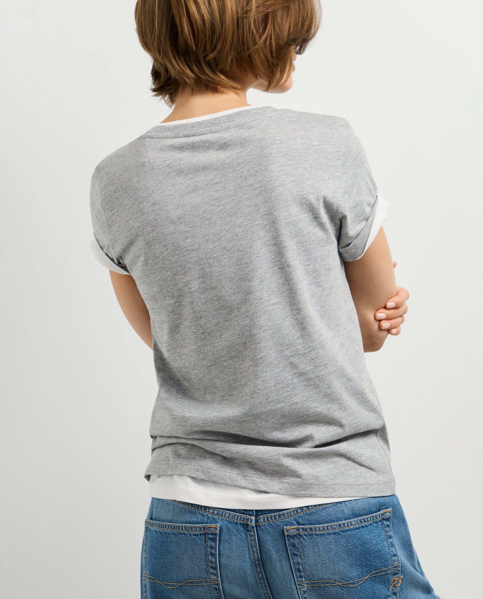 Camiseta de mujer logo retro estampado - Pepe Jeans - Gris Gris-3