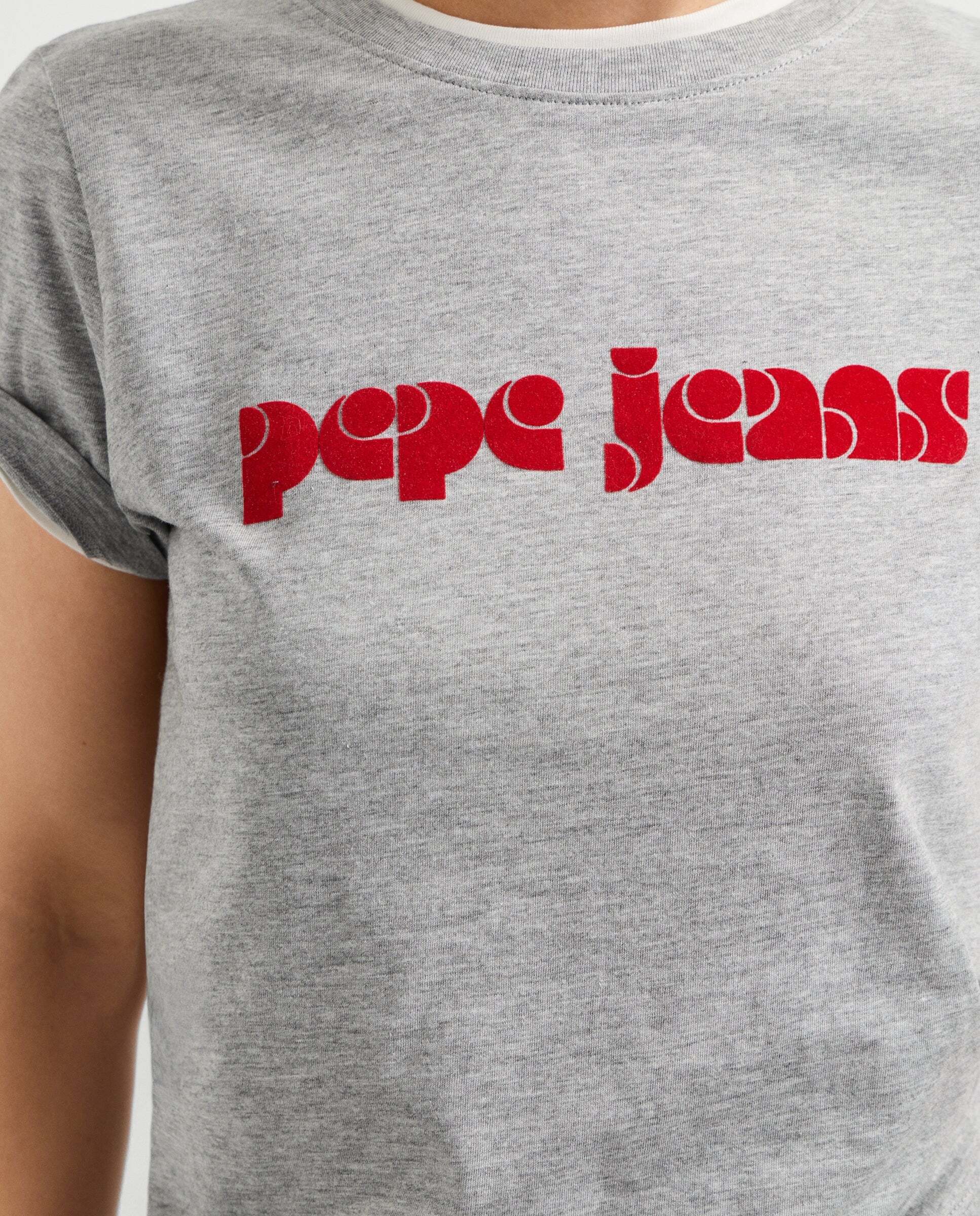 Camiseta de mujer logo retro estampado - Pepe Jeans - Gris Gris-4