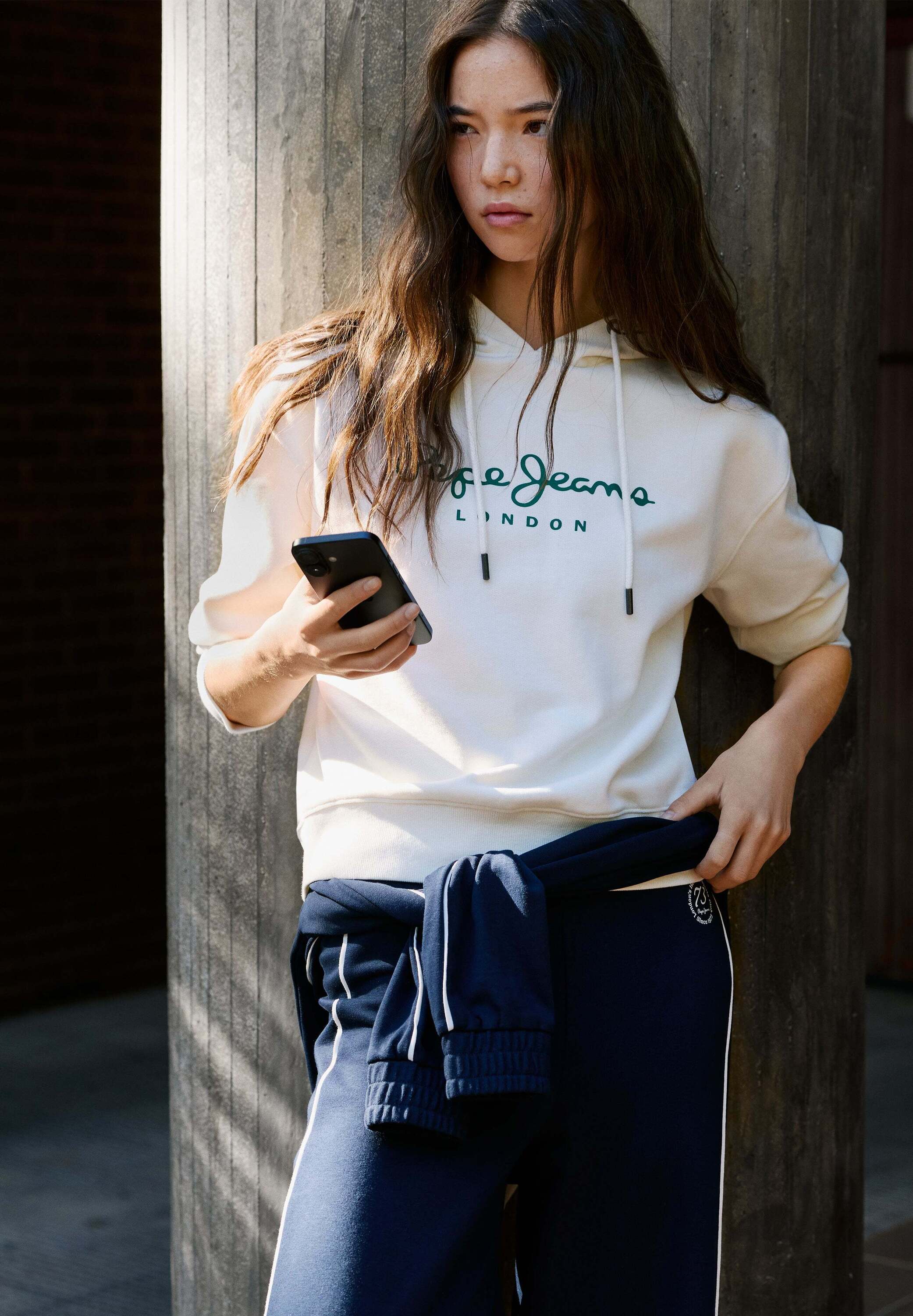 Sudadera con capucha de mujer con logo - Pepe Jeans - Blanco Blanco-4