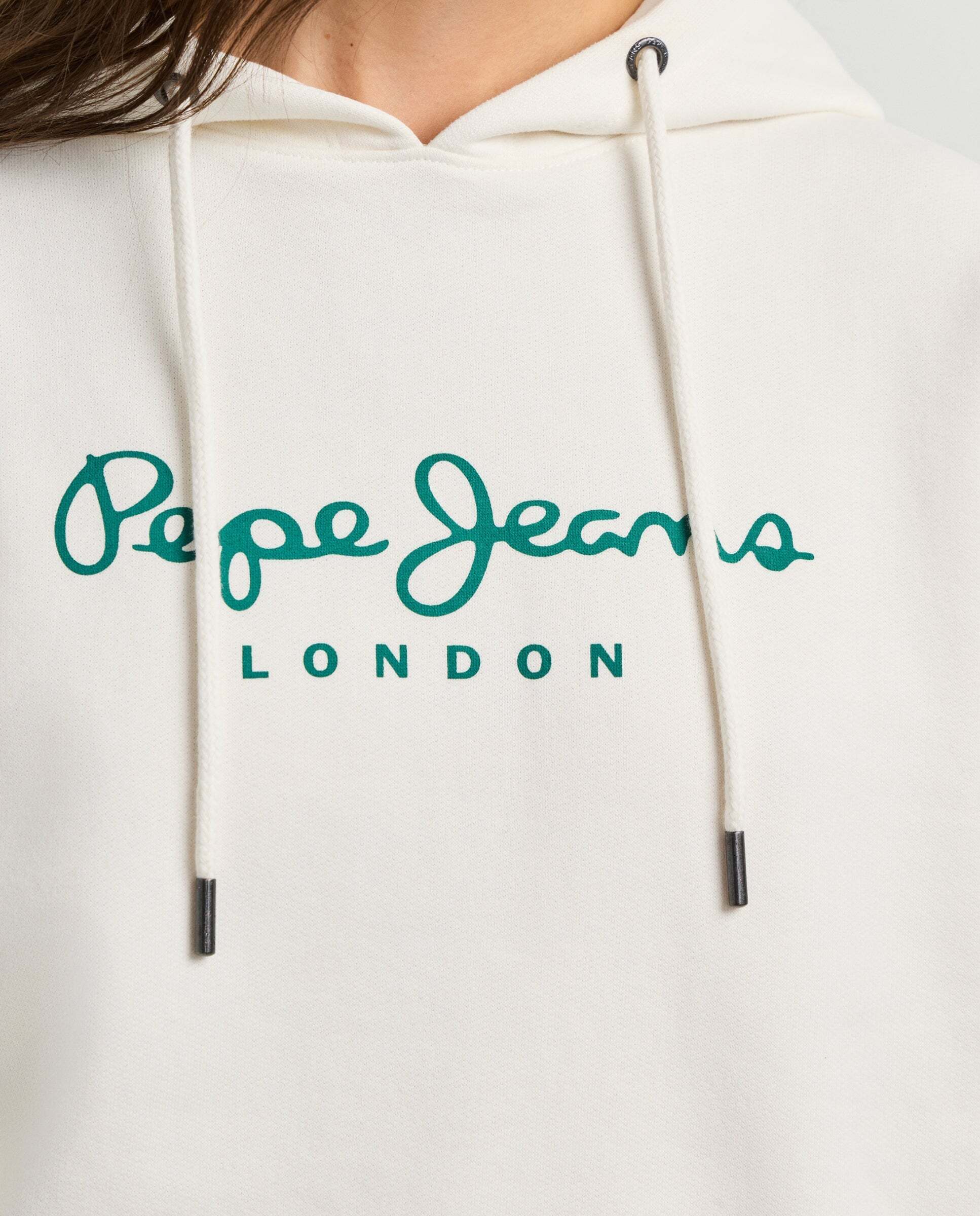 Sudadera con capucha de mujer con logo - Pepe Jeans - Blanco Blanco-5