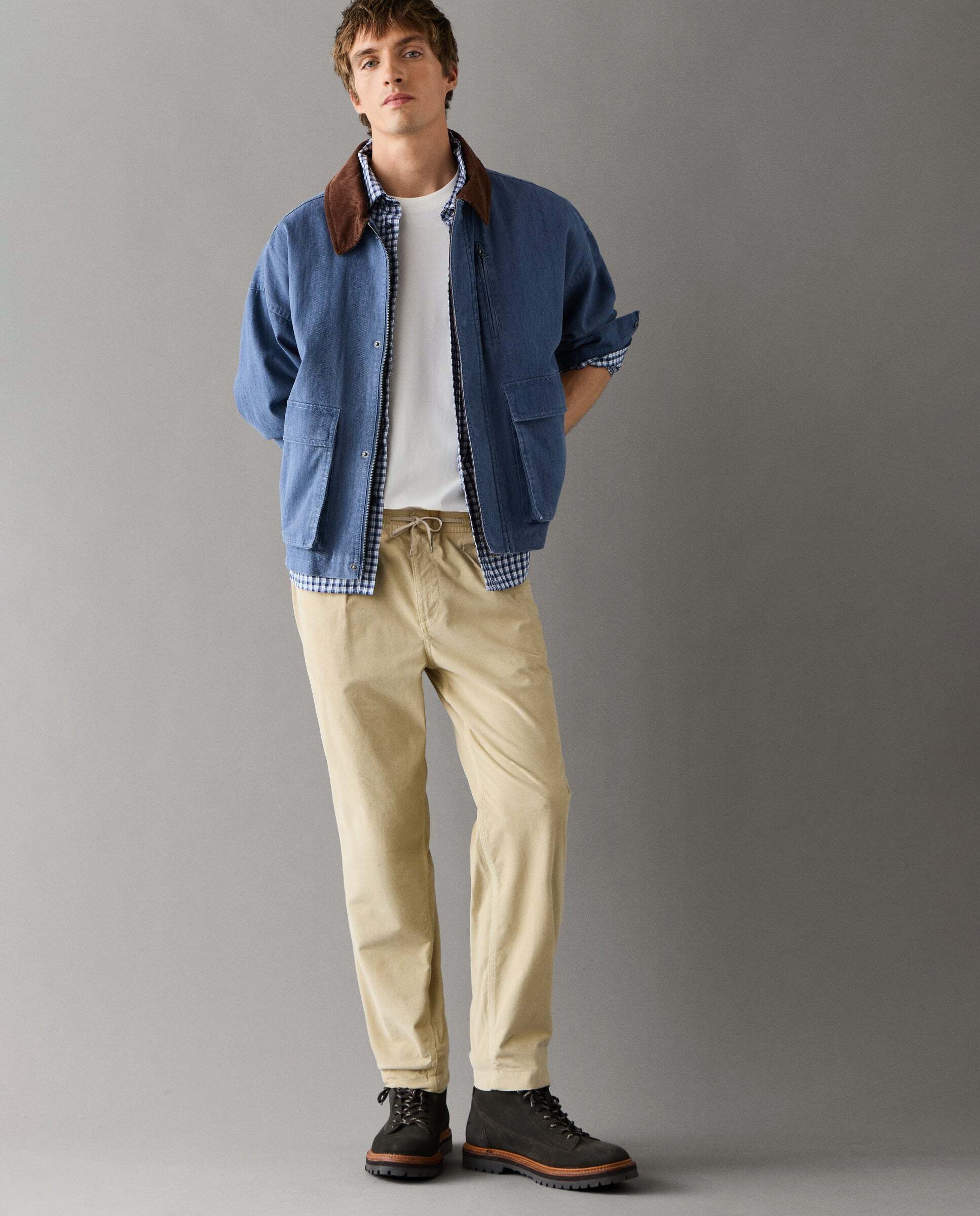 Pantalón de hombre chino pana fit relaxed - Pepe Jeans - Natural Natural-1