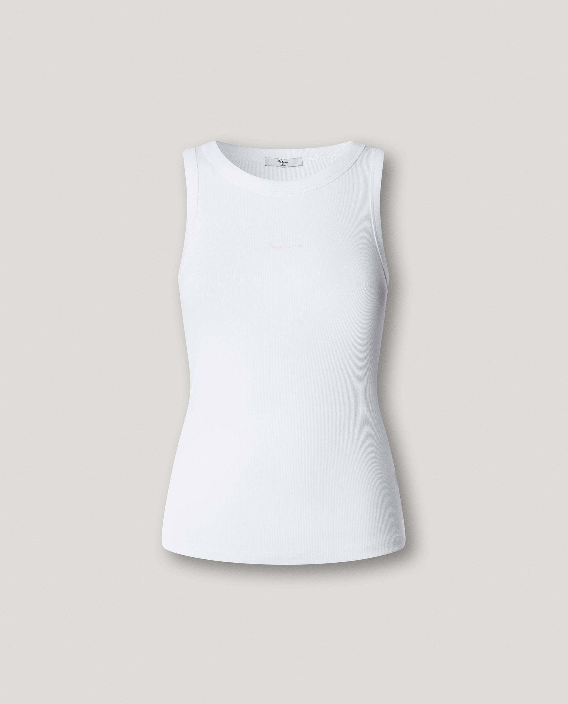 Imagen 5 de Top de mujer canalé sin mangas - Pepe Jeans - Blanco Blanco