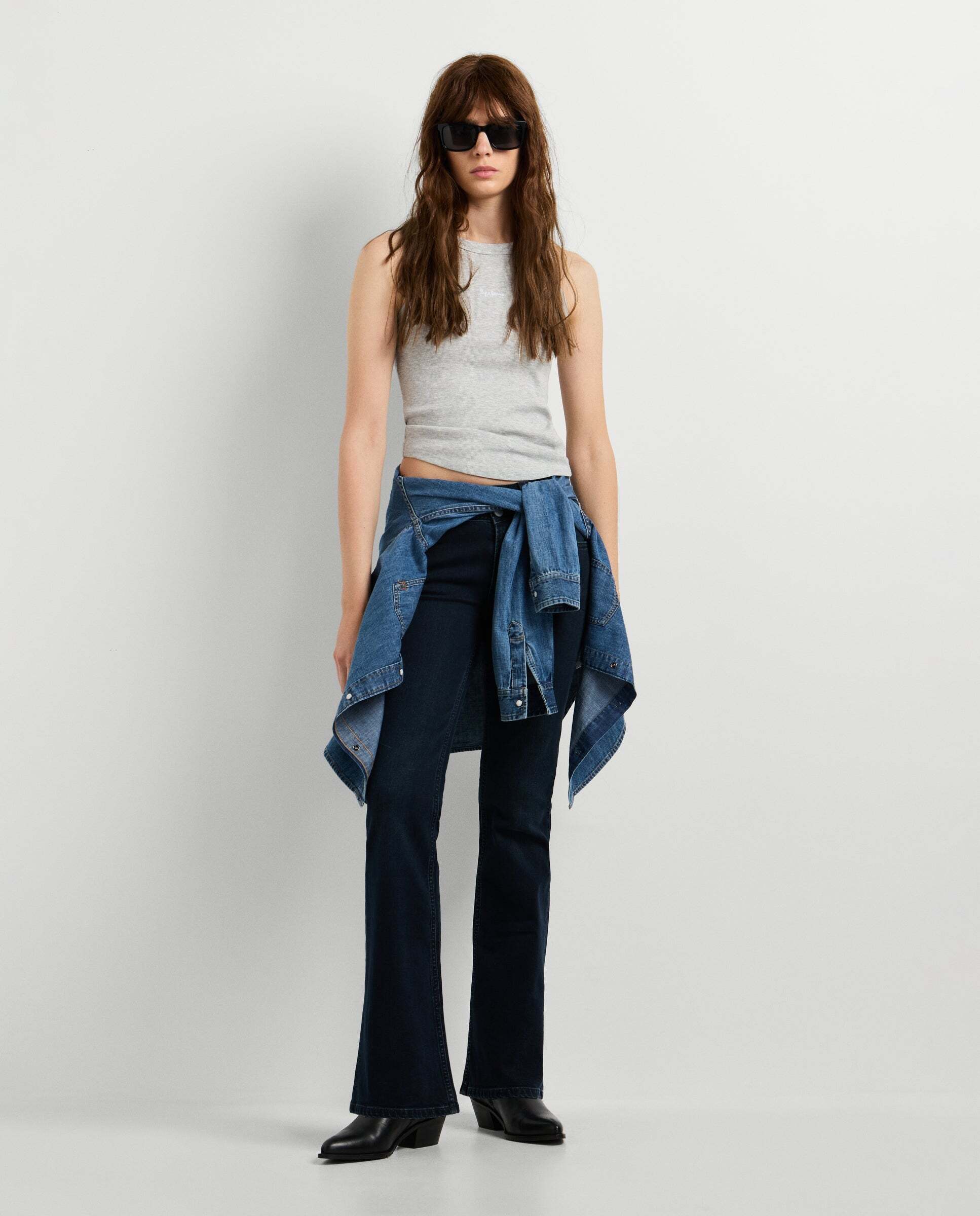 Imagen 4 de Top de mujer canalé sin mangas - Pepe Jeans - Gris Gris