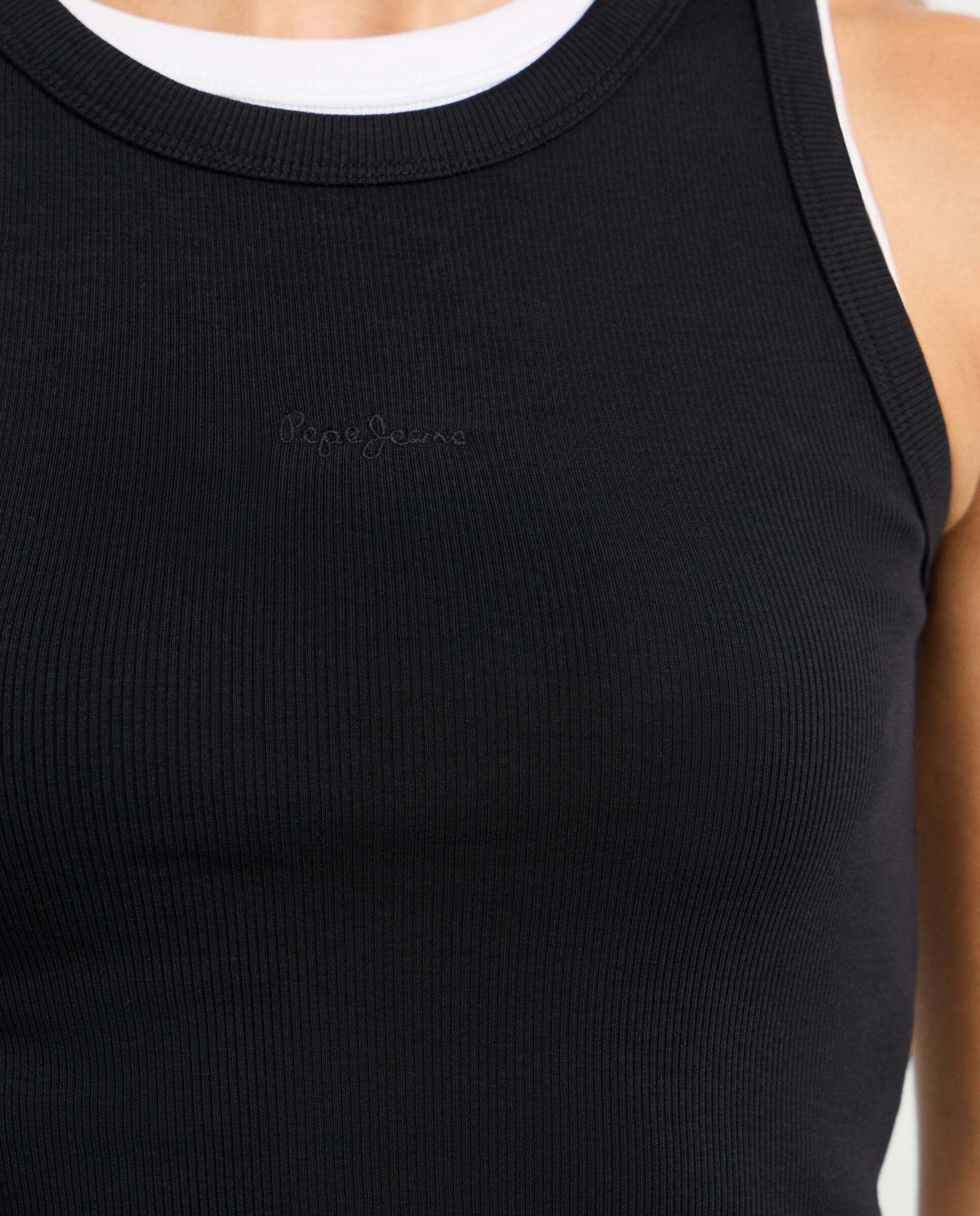 Imagen 4 de Top de mujer canalé sin mangas - Pepe Jeans - Negro Negro