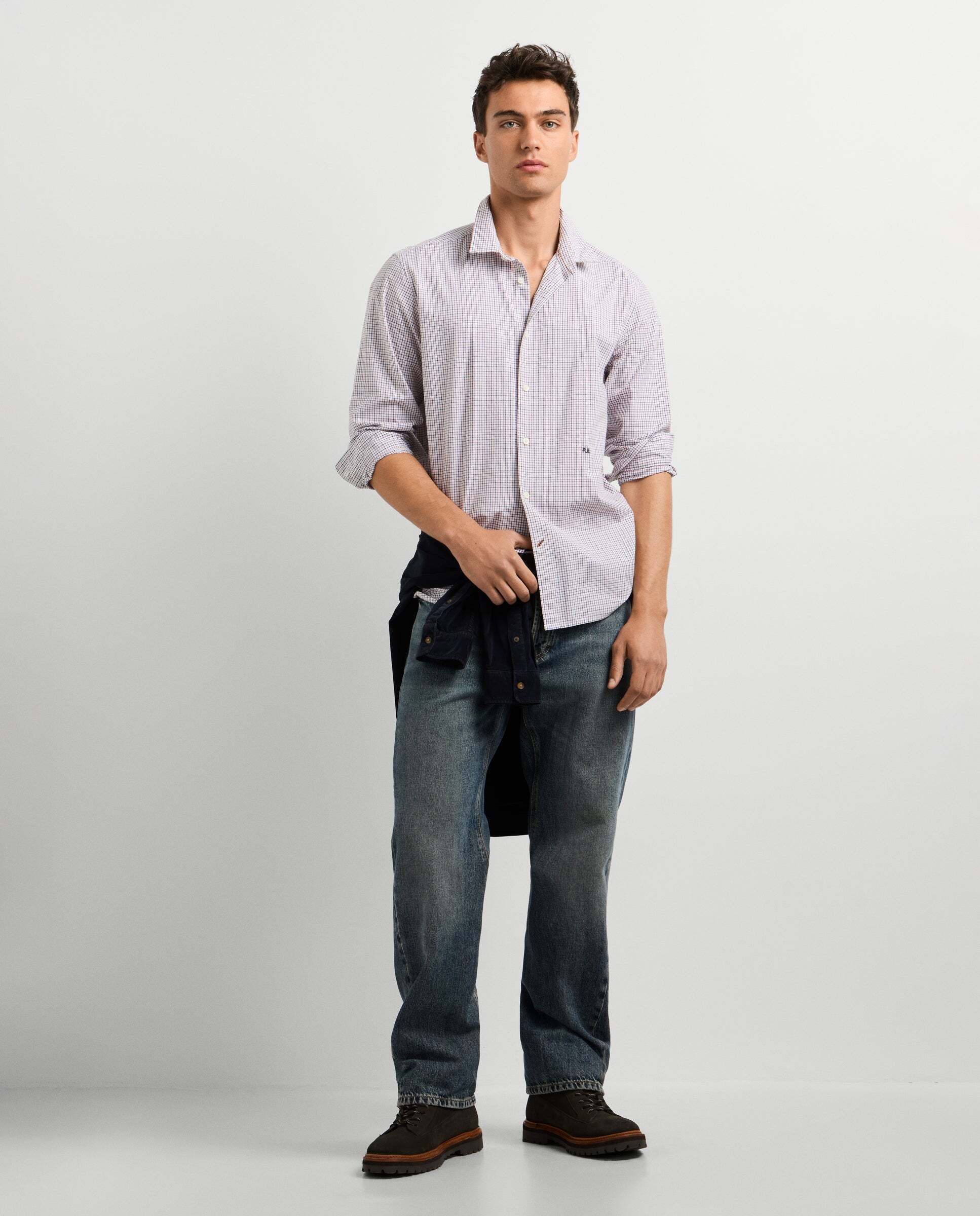 Camisa de hombre sarga cuadros fit regular - Pepe Jeans - Blanco Blanco-2