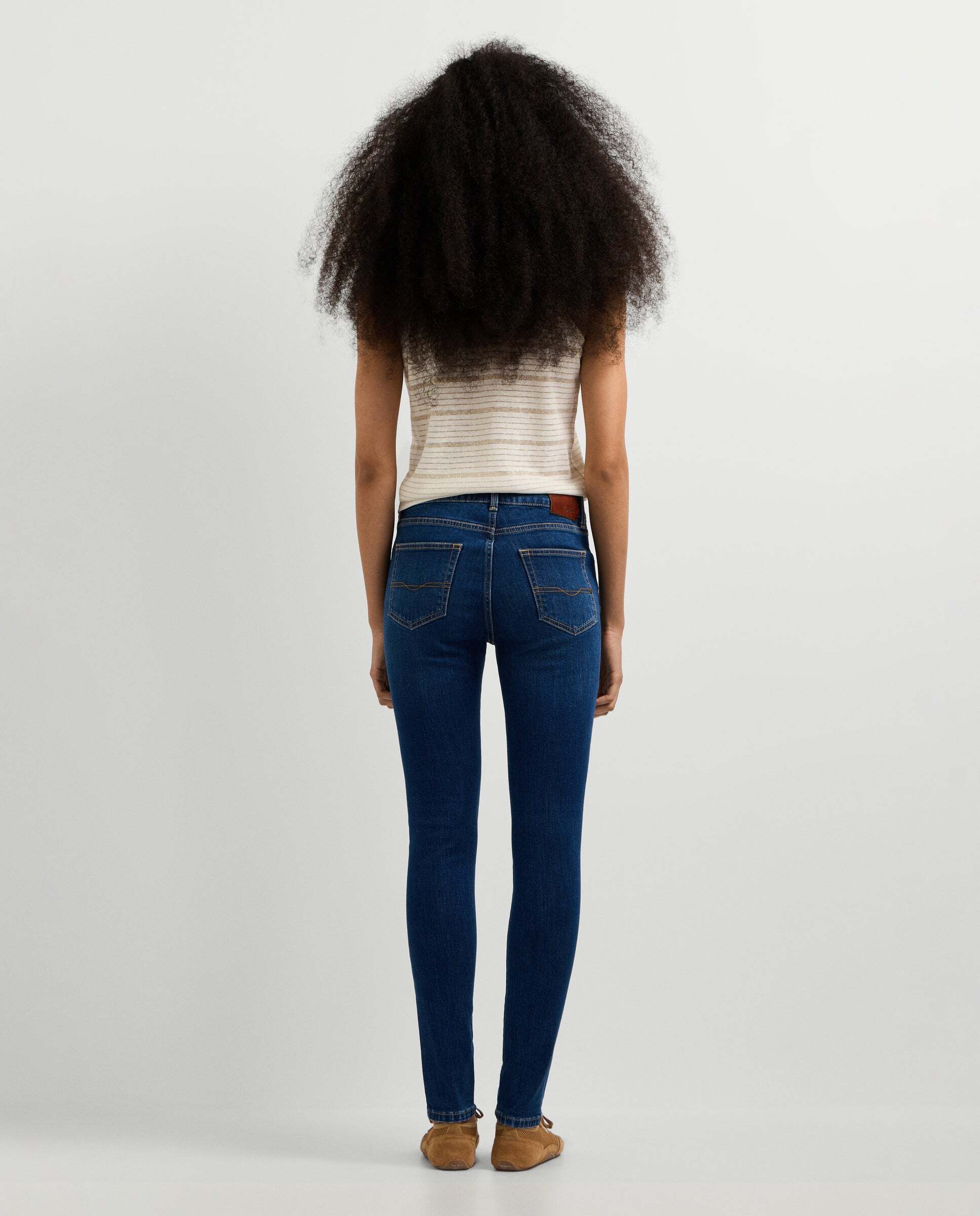 Vaquero de mujer fit skinny y tiro medio - Pepe Jeans - Azul Azul-4