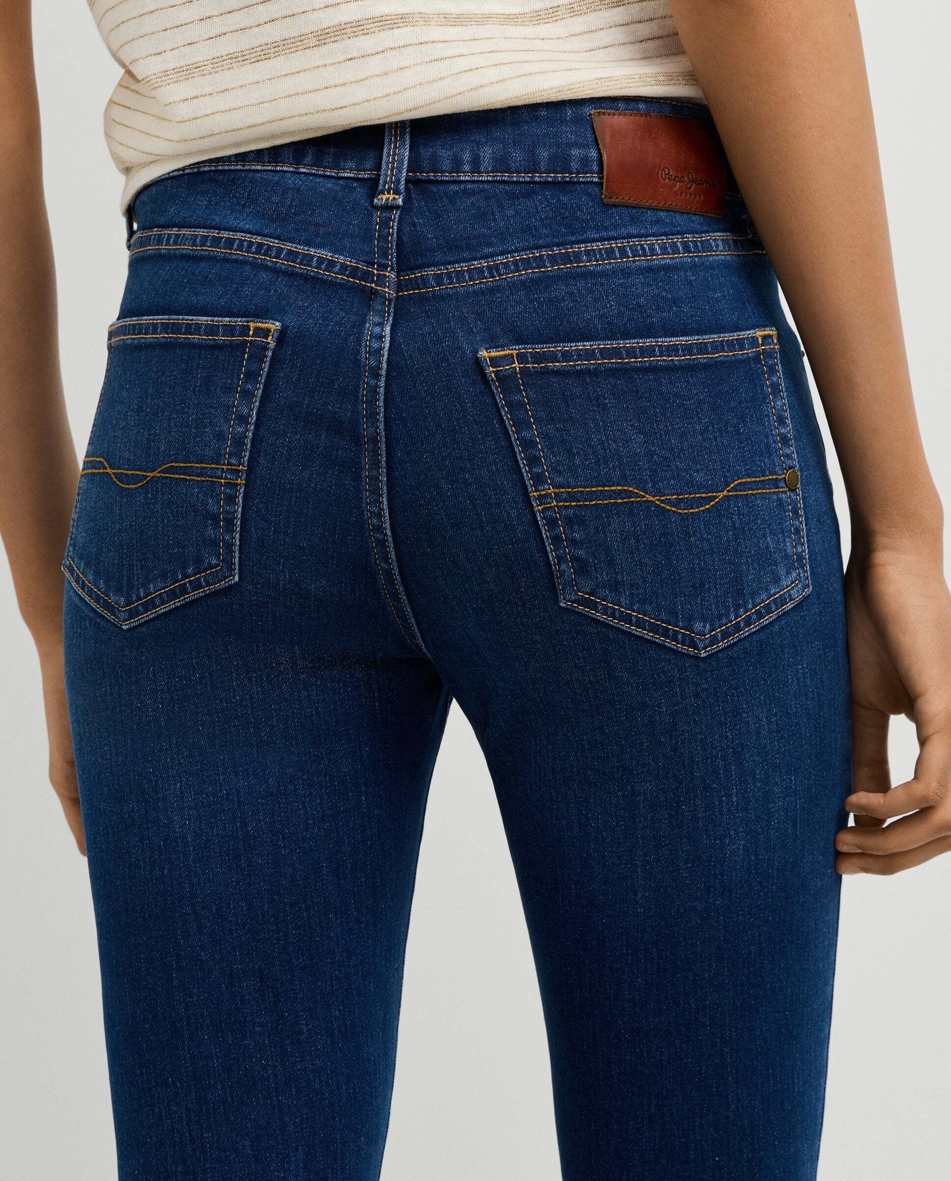 Vaquero de mujer fit skinny y tiro medio - Pepe Jeans - Azul Azul-6