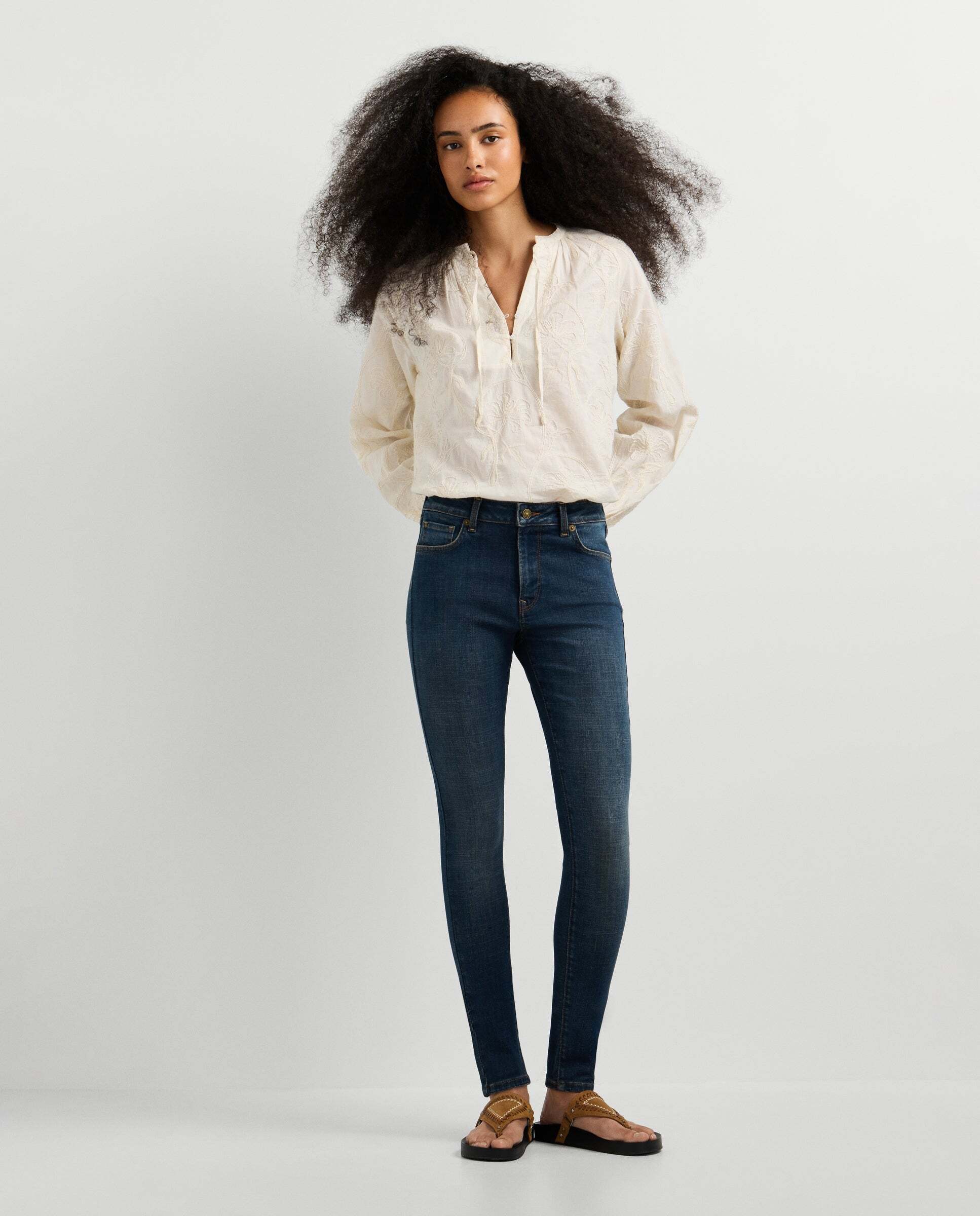 Vaquero de mujer fit skinny y tiro medio - Pepe Jeans - Negro Negro-3