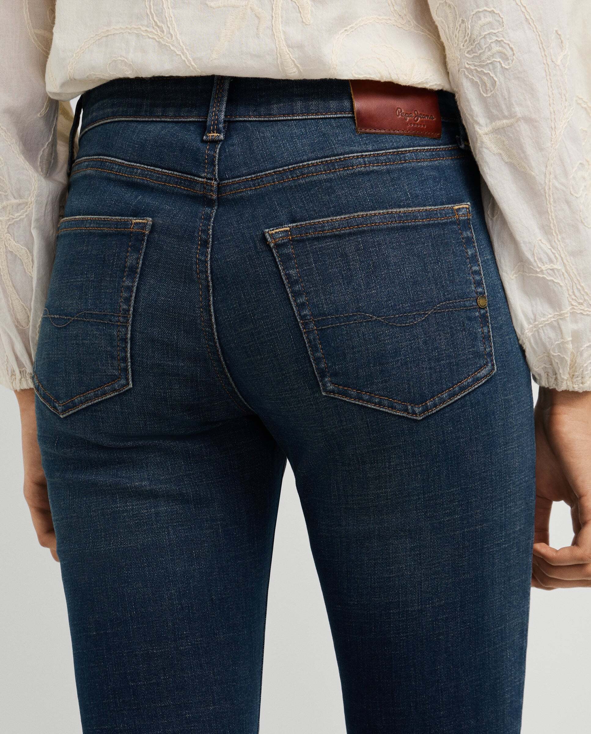 Vaquero de mujer fit skinny y tiro medio - Pepe Jeans - Negro Negro-6