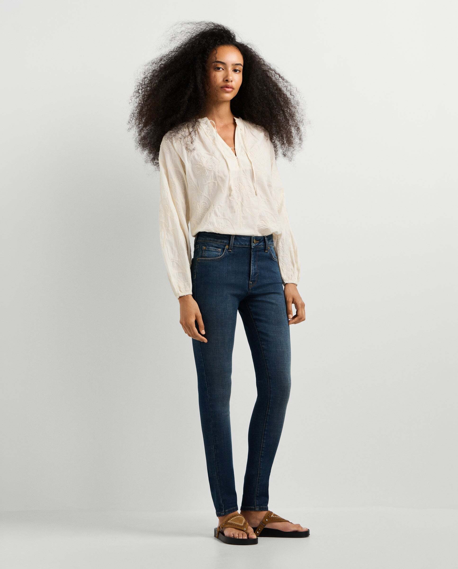 Vaquero de mujer fit skinny y tiro medio - Pepe Jeans - Negro Negro-7