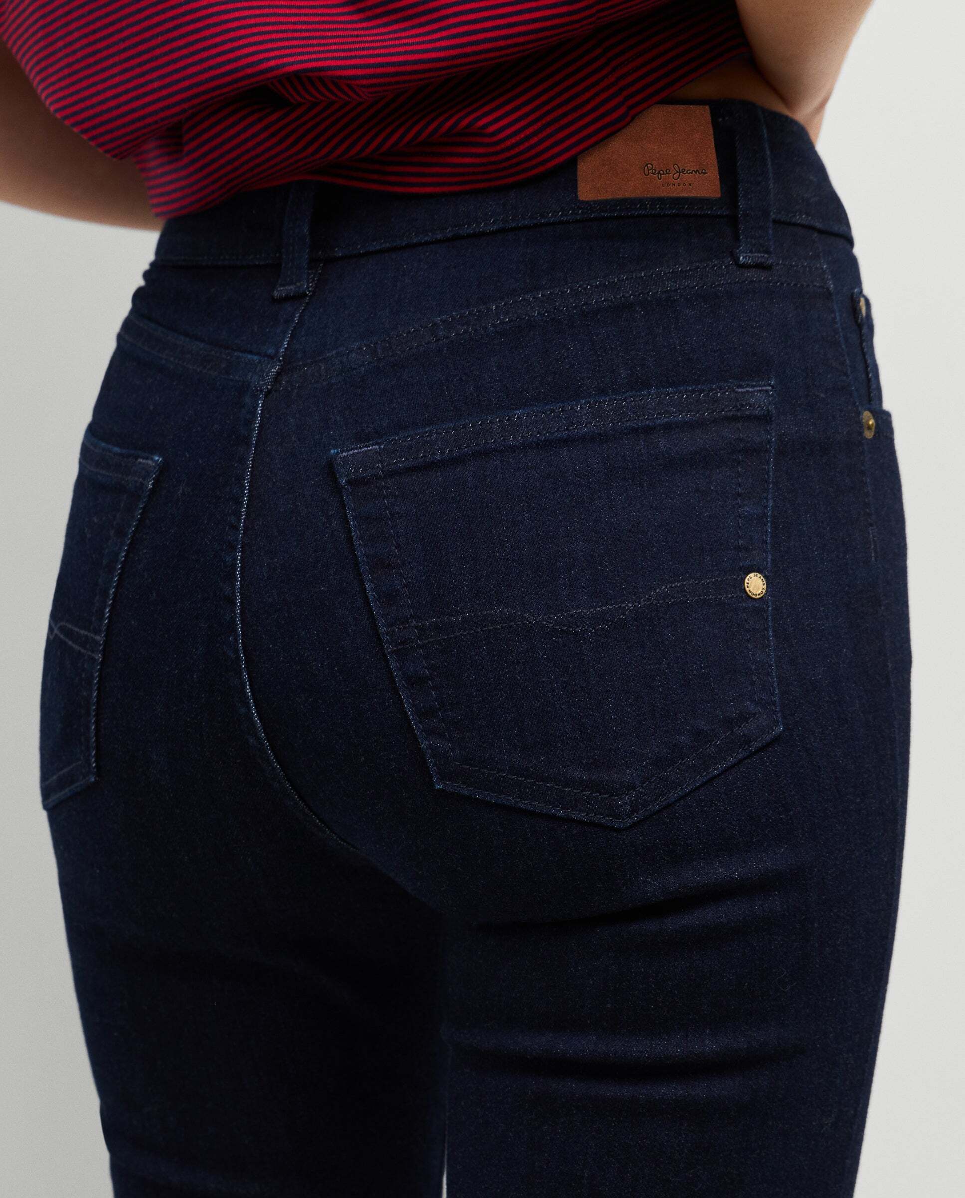 Vaquero de mujer fit skinny tiro medio - Pepe Jeans - Azul Azul-4