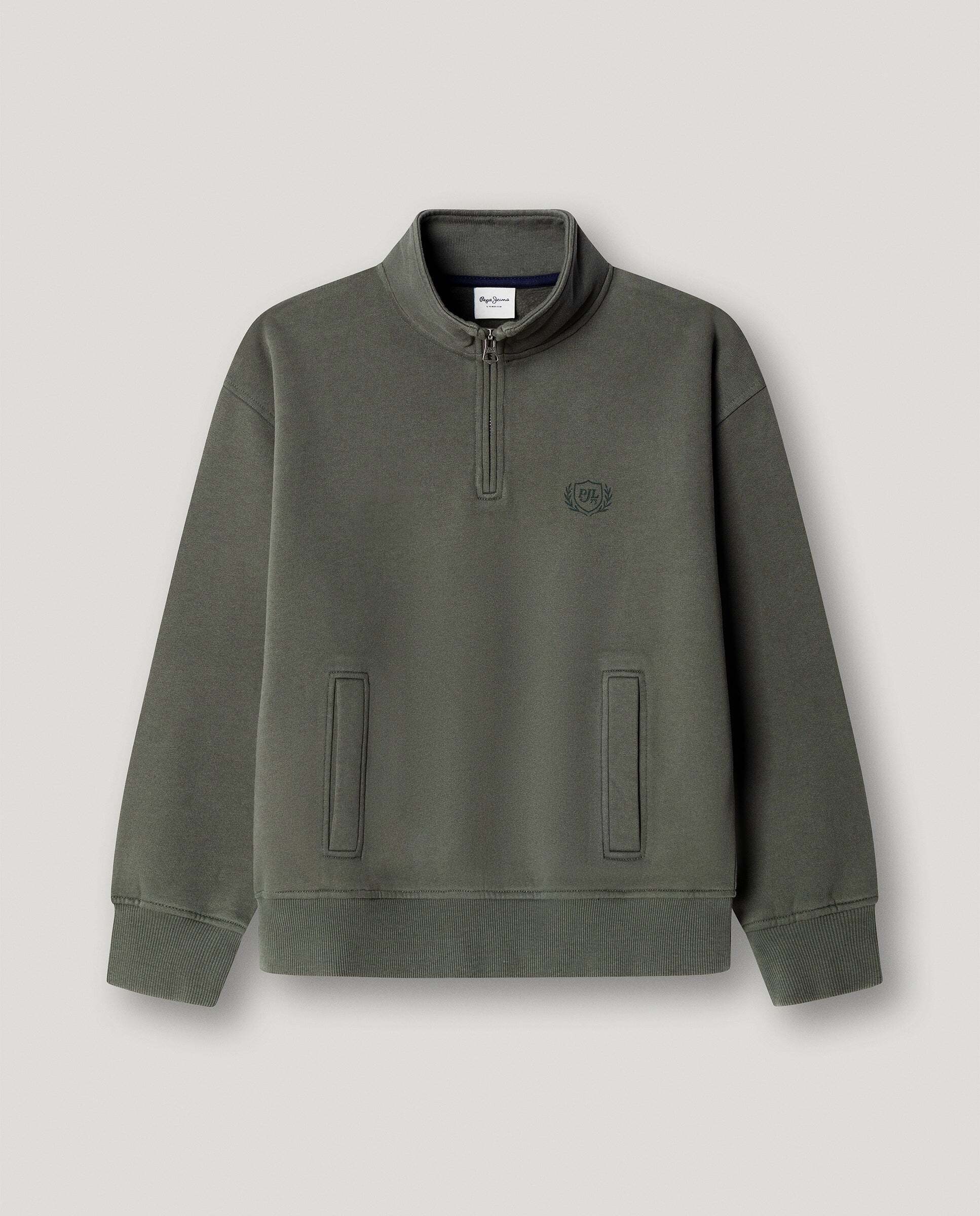 Imagen 0 de Sudadera de niño media cremallera fit relaxed Verde cadete