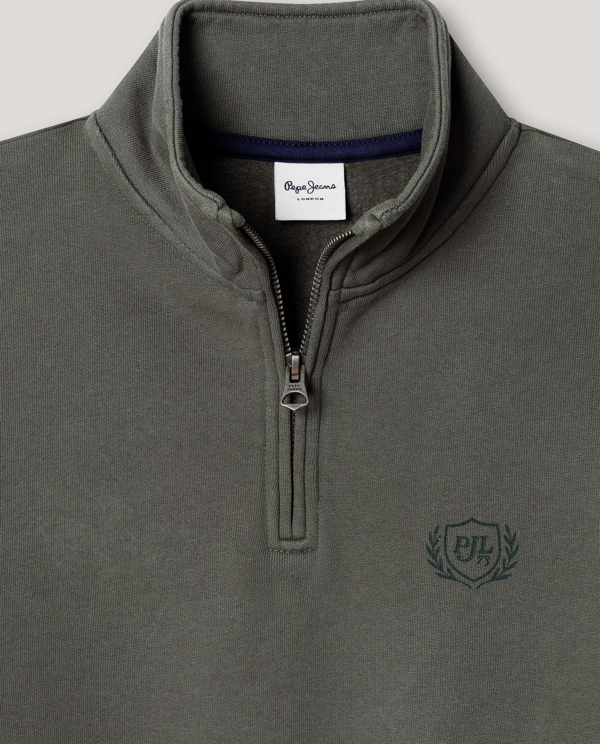 Imagen 2 de Sudadera de niño media cremallera fit relaxed - Pepe Jeans - Verde oscuro Verde oscuro