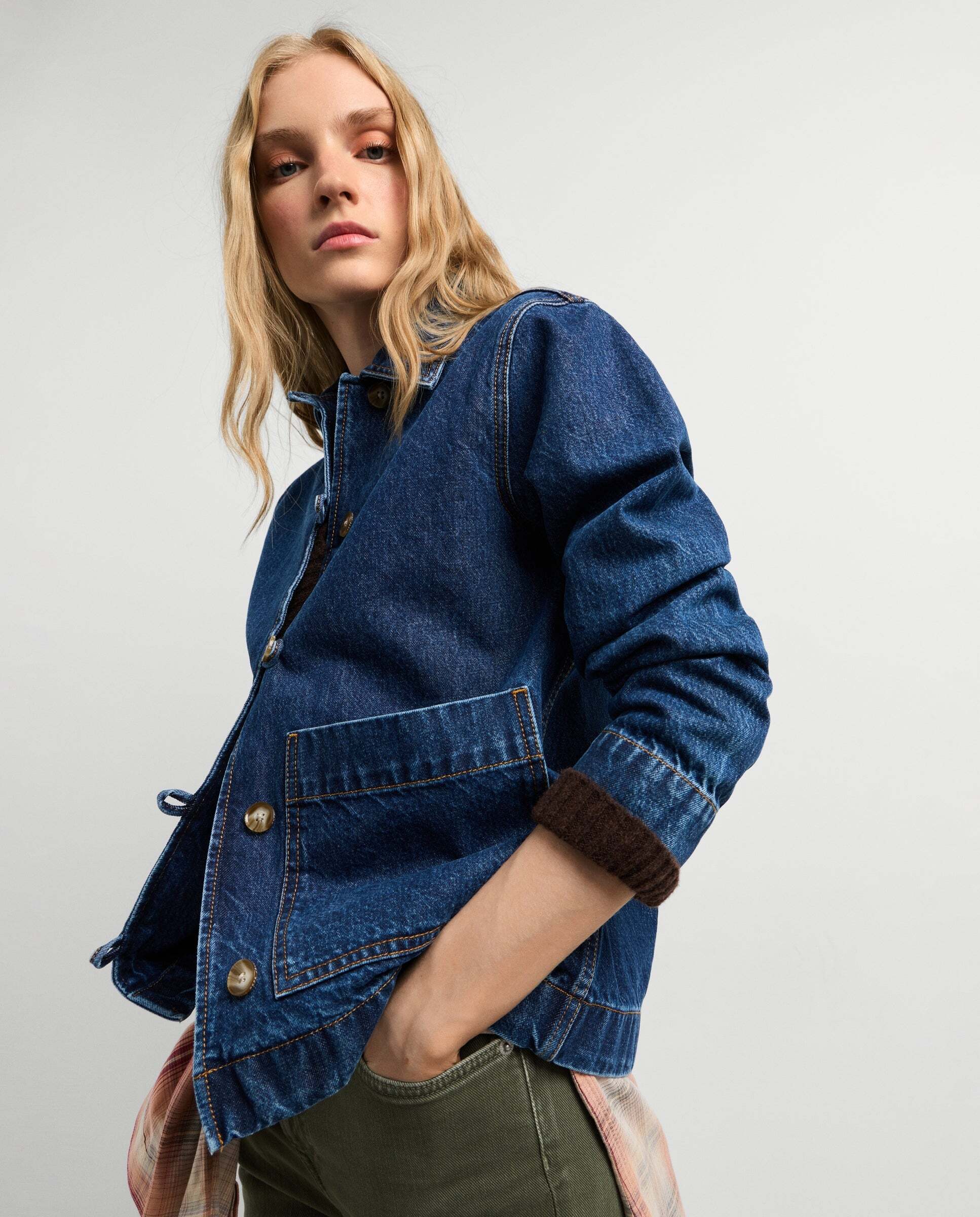 Imagen 1 de Cazadora de mujer denim fit relaxed Azul