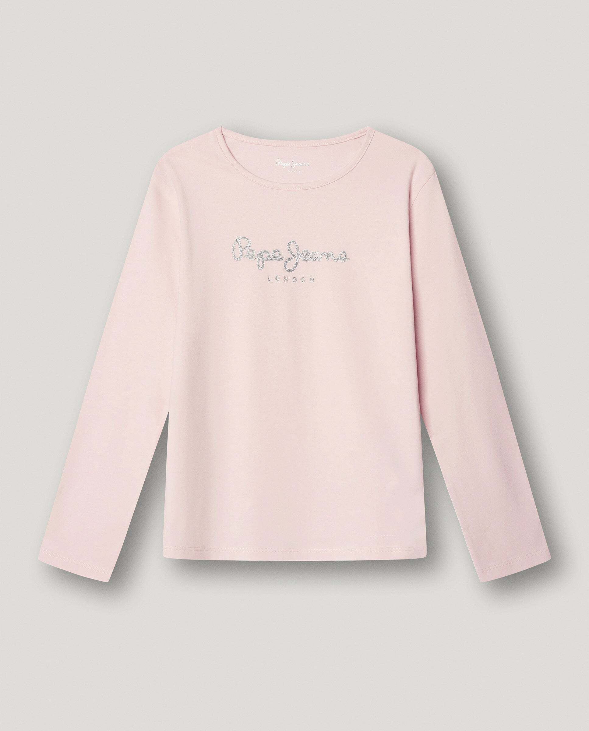 Imagen 0 de Camiseta de niña manga larga fit slim Rosa