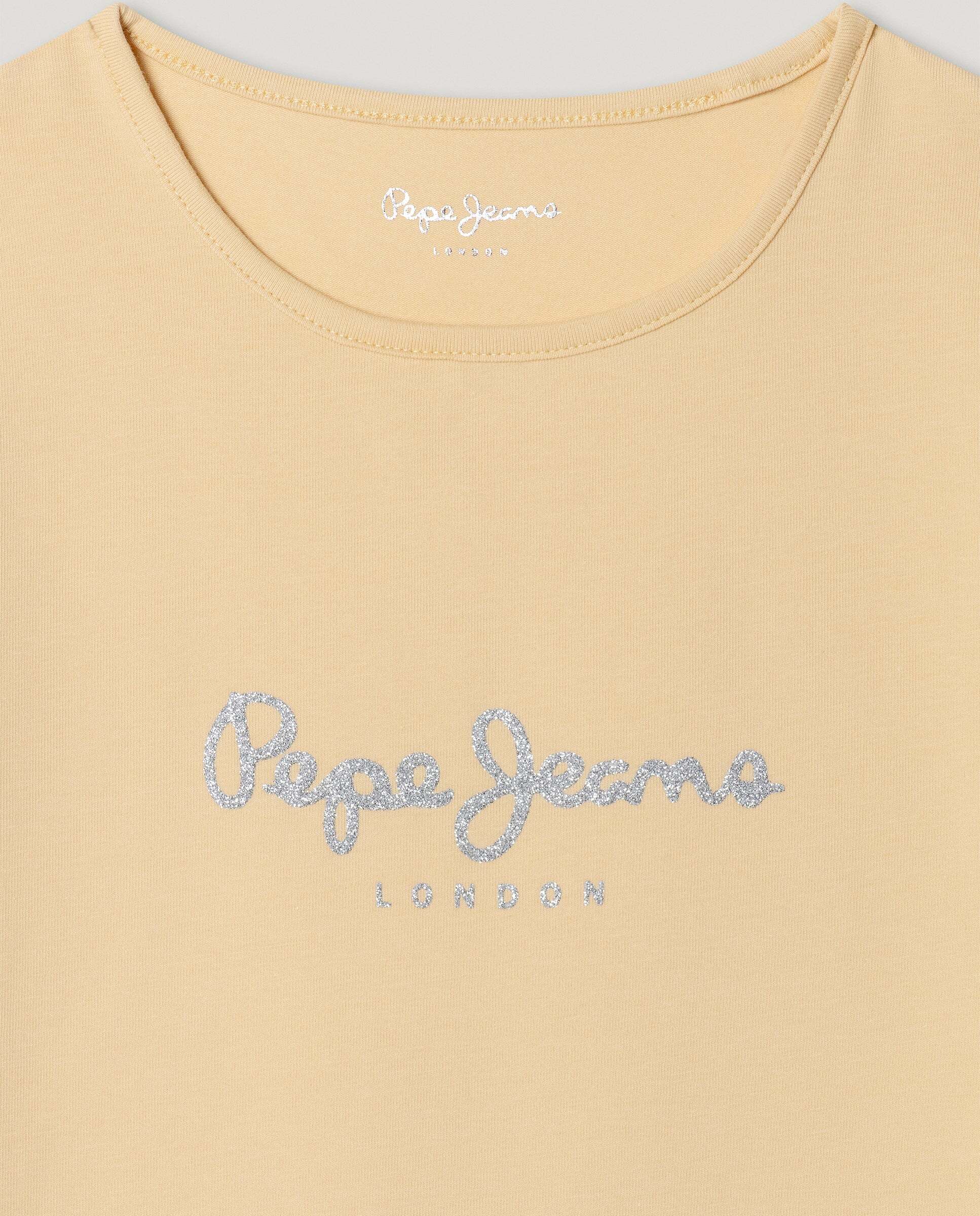 Camiseta de niña logo glitter fit slim - Pepe Jeans - Ocre Ocre-2