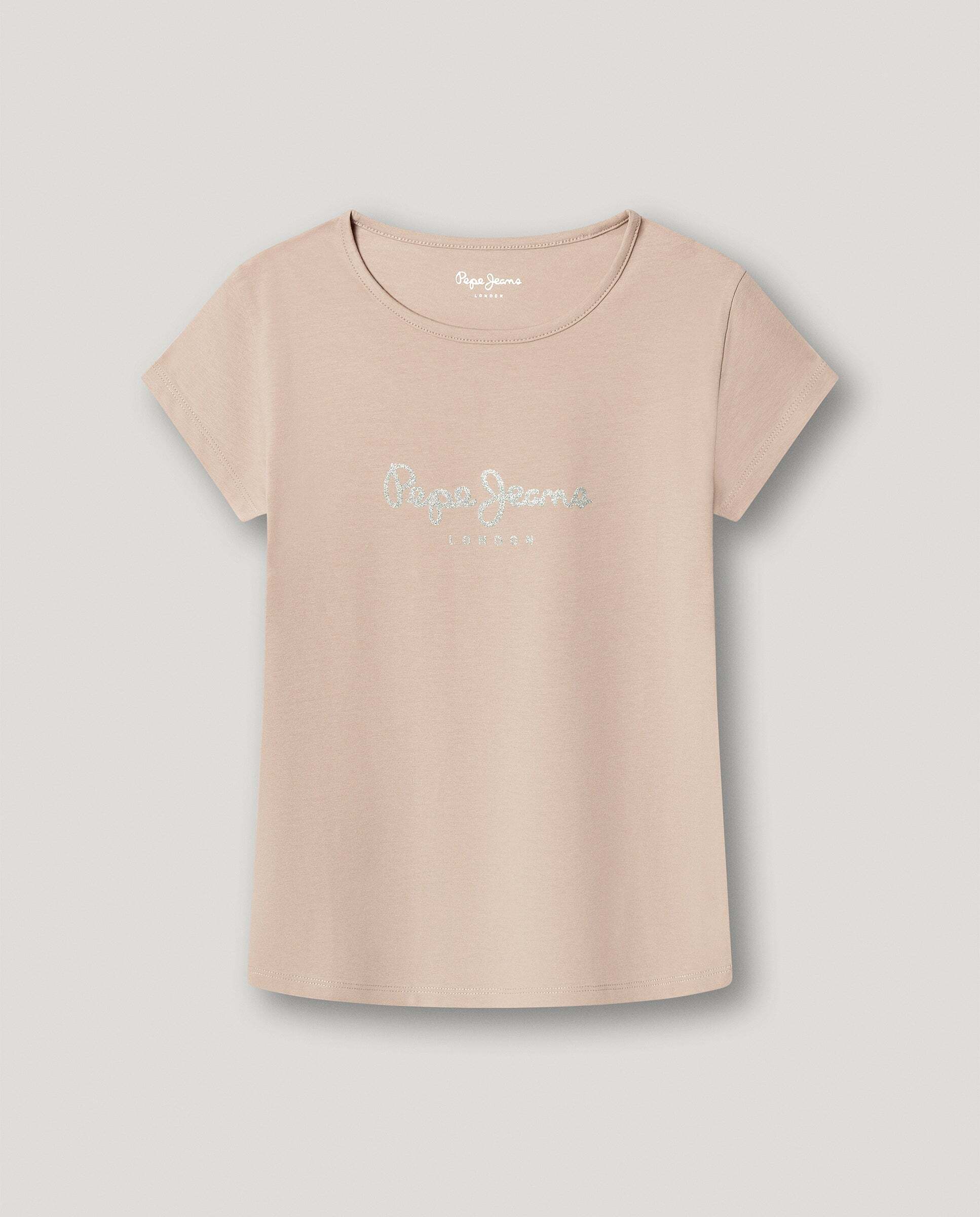 Imagen 0 de Camiseta de niña logo glitter fit slim Lila