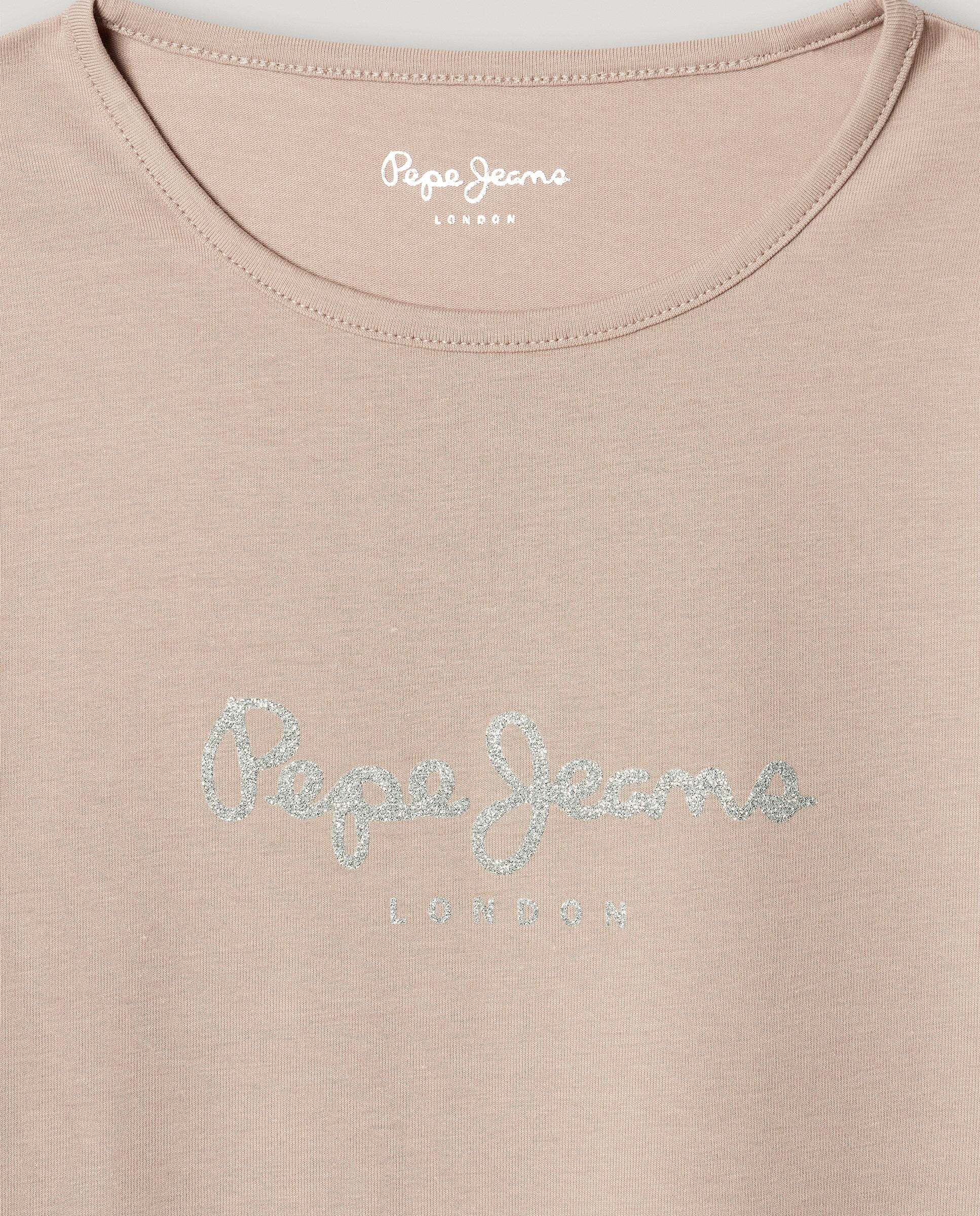 Camiseta de niña logo glitter fit slim - Pepe Jeans - Morado Morado-2