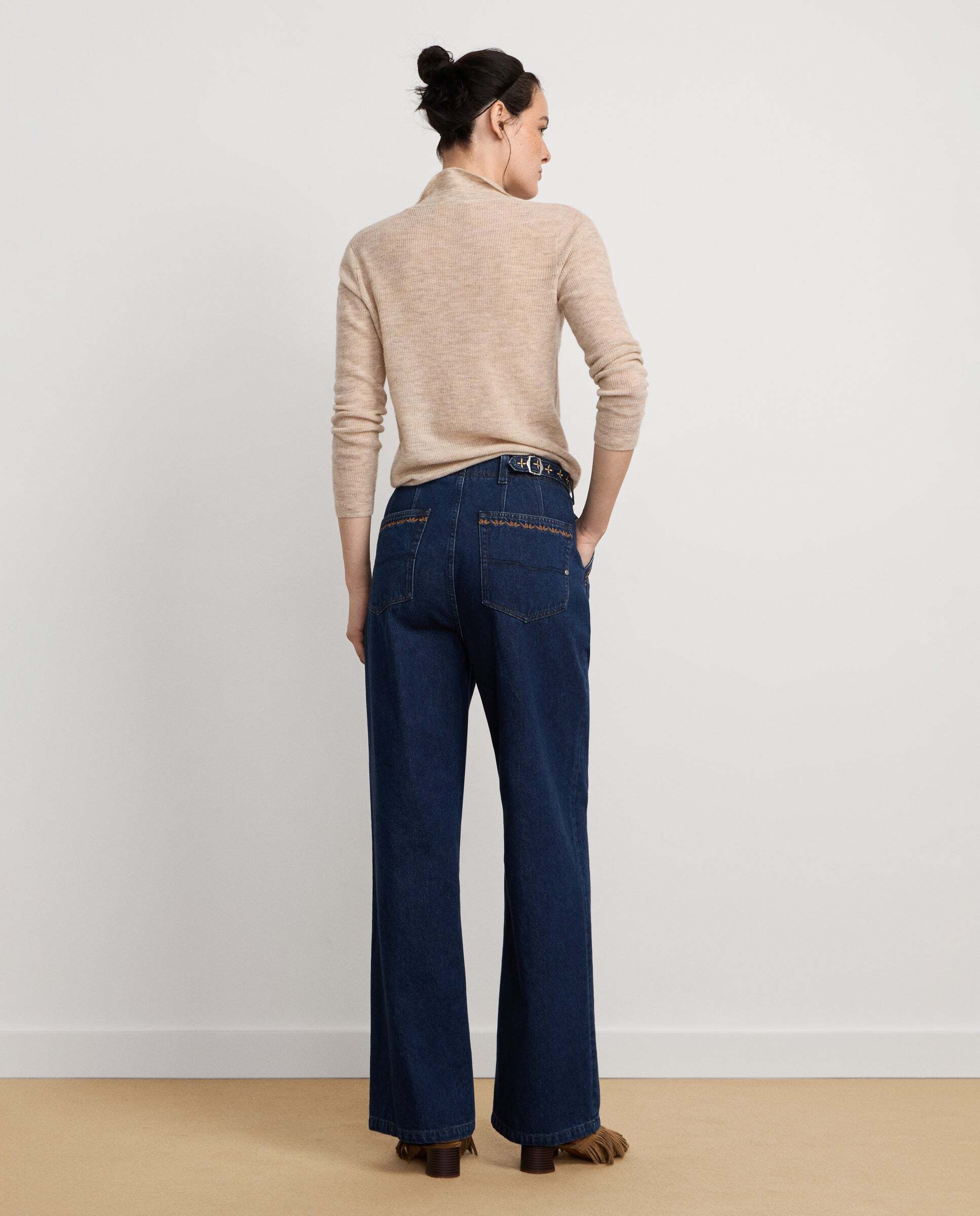 W11 anni chino embroidery - Pepe Jeans - vaquero de mujer fit regular tiro alto - Azul Azul-3
