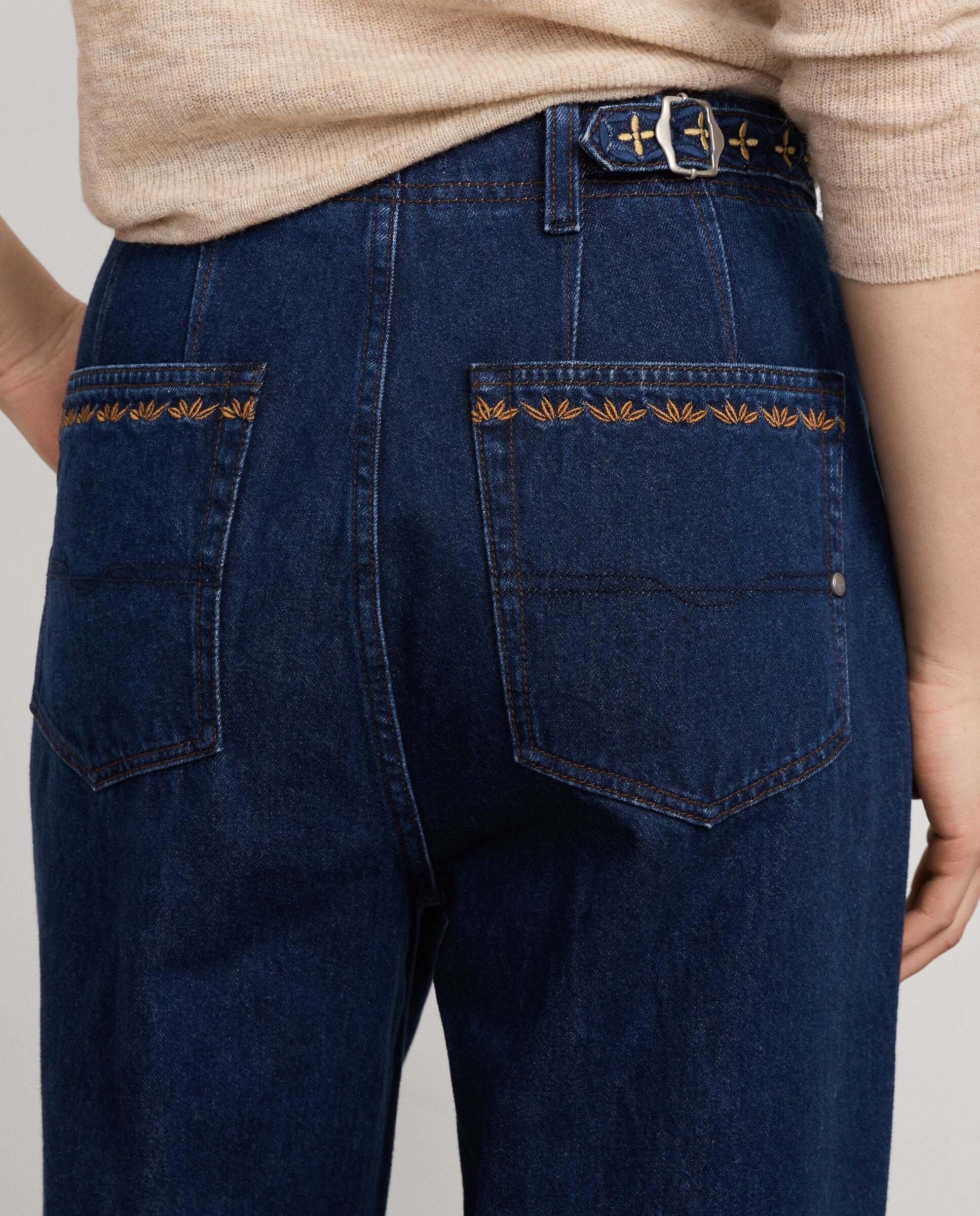 W11 anni chino embroidery - Pepe Jeans - vaquero de mujer fit regular tiro alto - Azul Azul-4