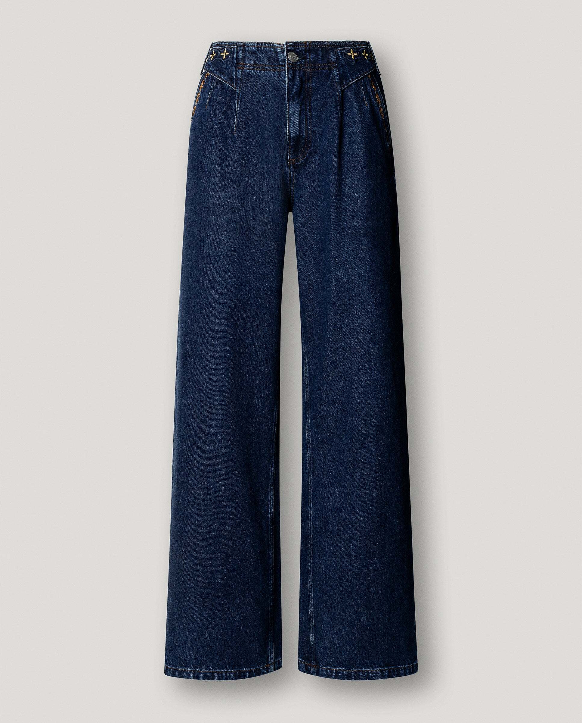 W11 anni chino embroidery - Pepe Jeans - vaquero de mujer fit regular tiro alto - Azul Azul-6
