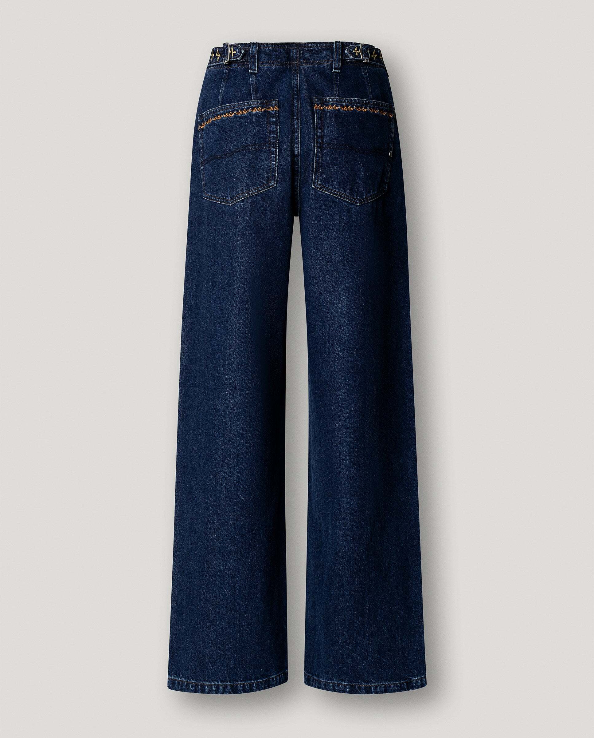 W11 anni chino embroidery - Pepe Jeans - vaquero de mujer fit regular tiro alto - Azul Azul-5
