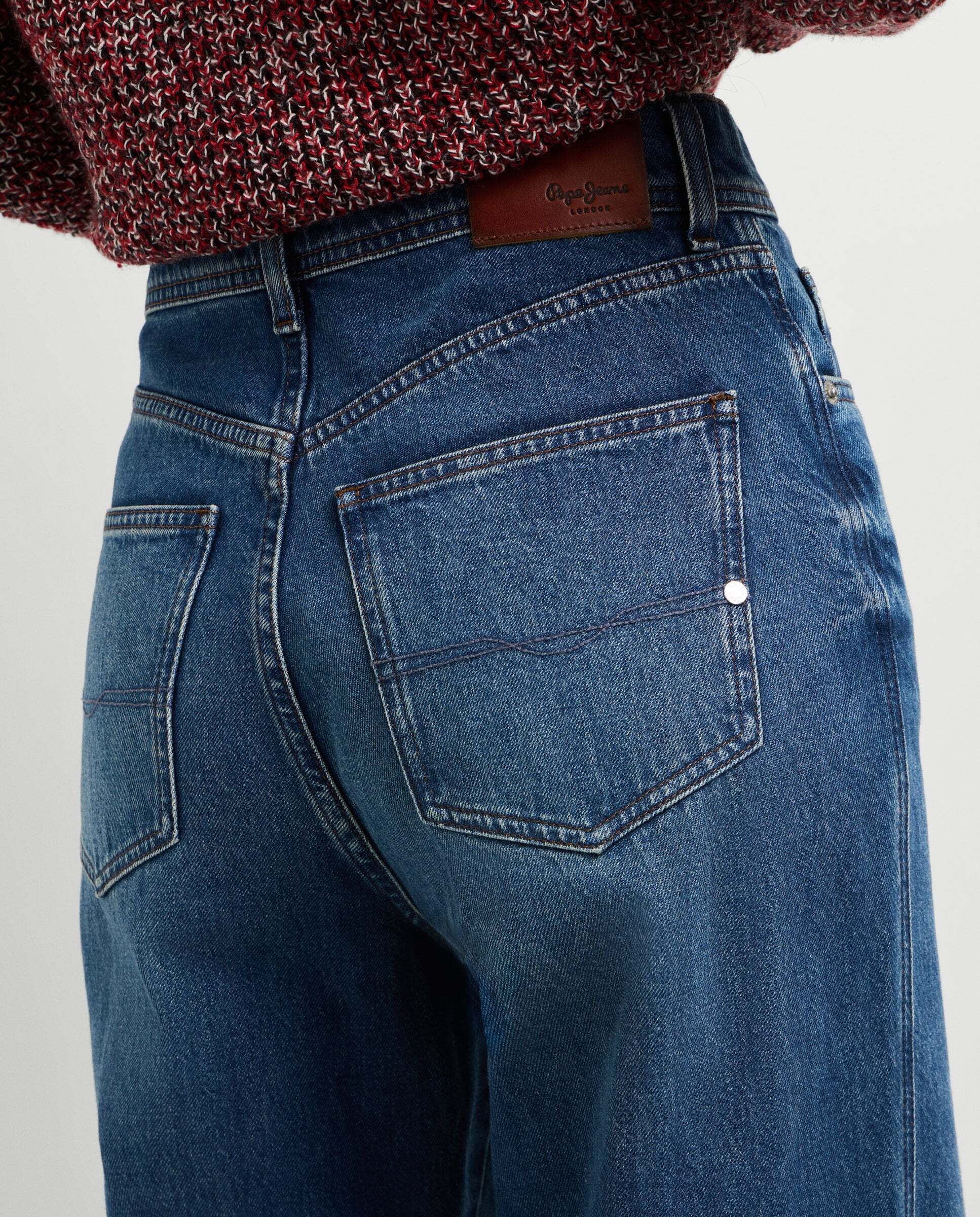 Imagen 4 de Vaquero de mujer fit wide tiro alto - Pepe Jeans - Azul denim Azul denim