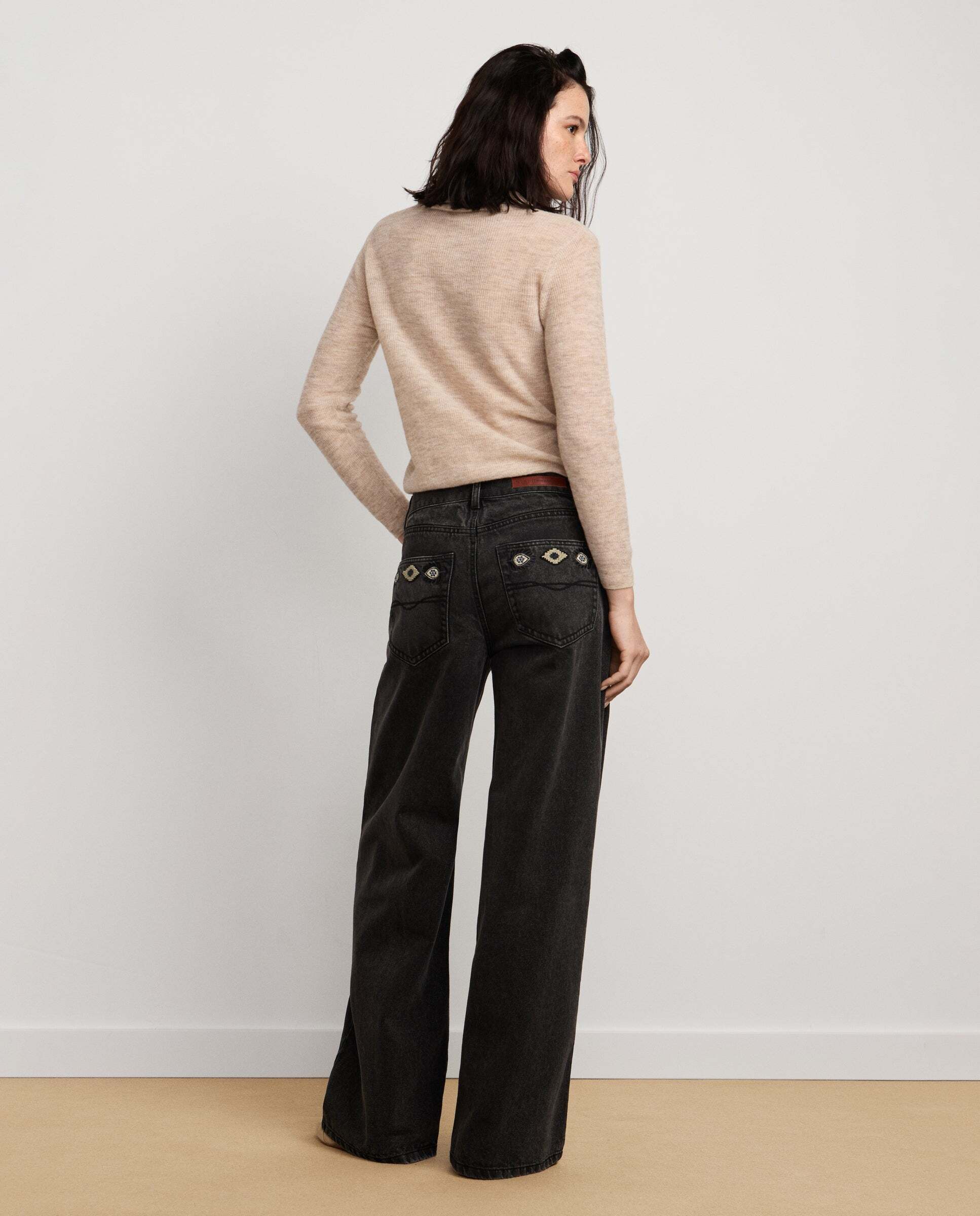Vaquero de mujer fit wide tiro medio - Pepe Jeans - Negro Negro-3