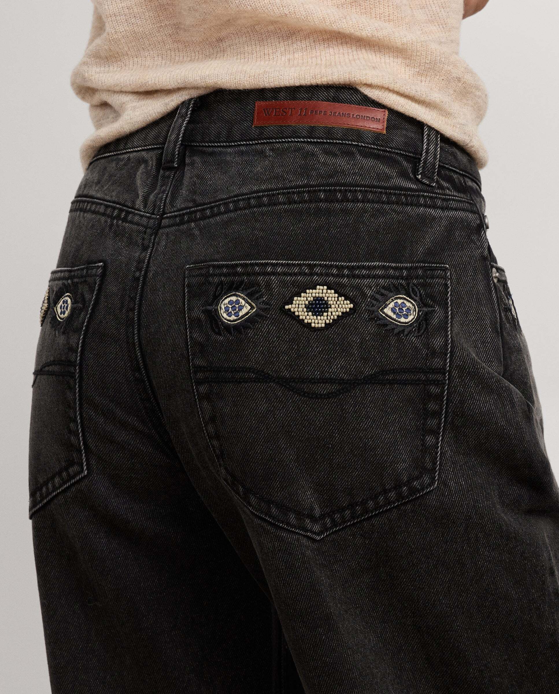 Vaquero de mujer fit wide tiro medio - Pepe Jeans - Negro Negro-4