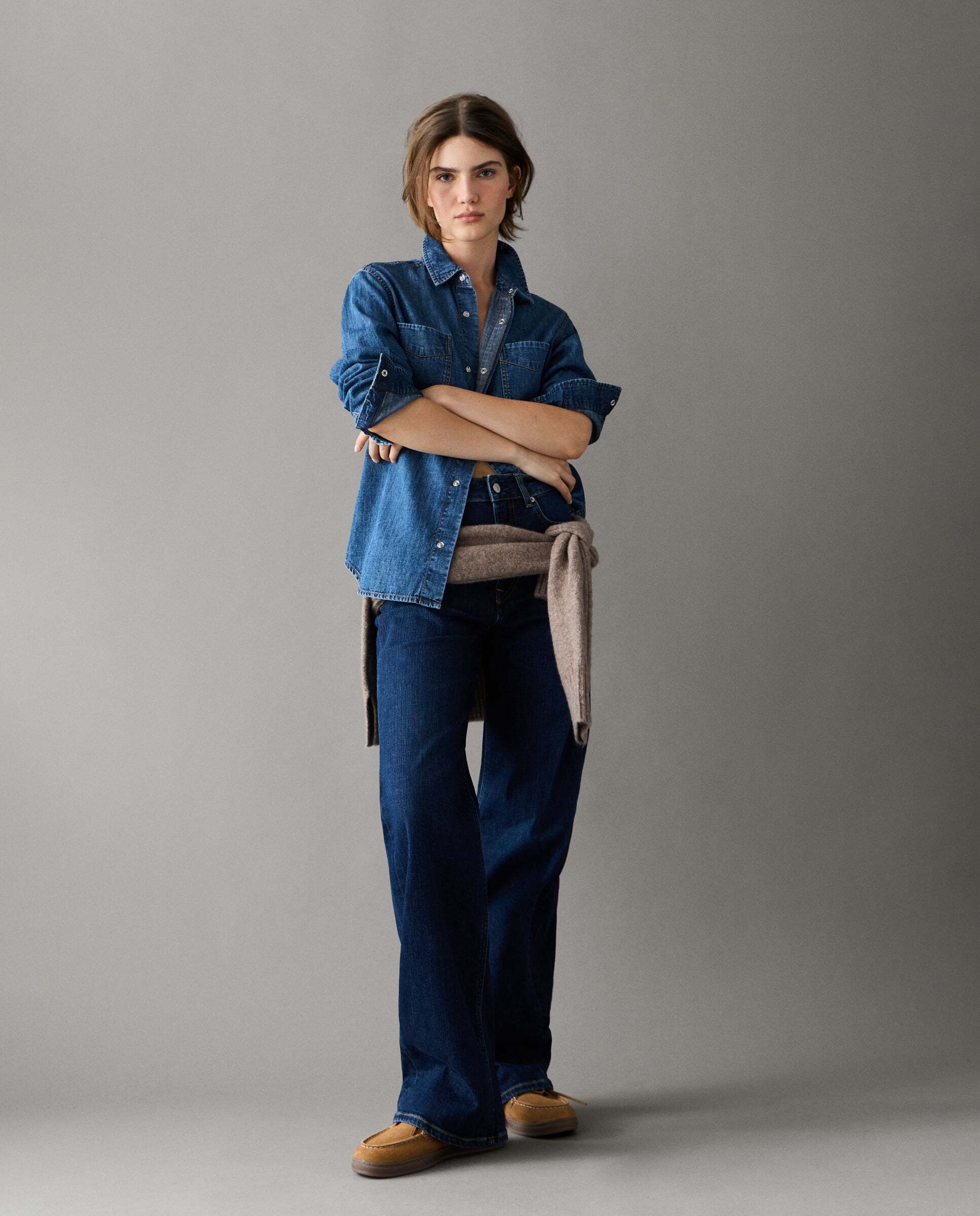 Vaquero de mujer fit recto y tiro alto - Pepe Jeans - lexa - Azul oscuro Azul oscuro-1