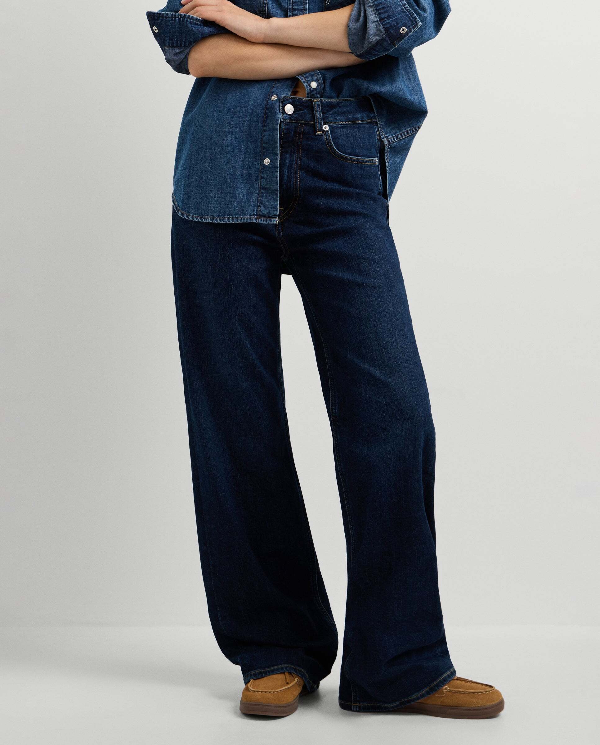 Vaquero de mujer fit recto y tiro alto - Pepe Jeans - lexa - Azul oscuro Azul oscuro-2