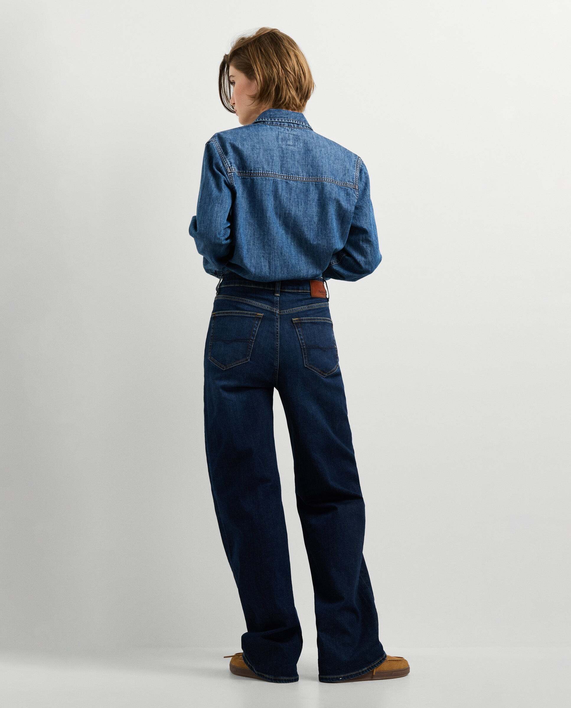 Vaquero de mujer fit recto y tiro alto - Pepe Jeans - lexa - Azul oscuro Azul oscuro-3