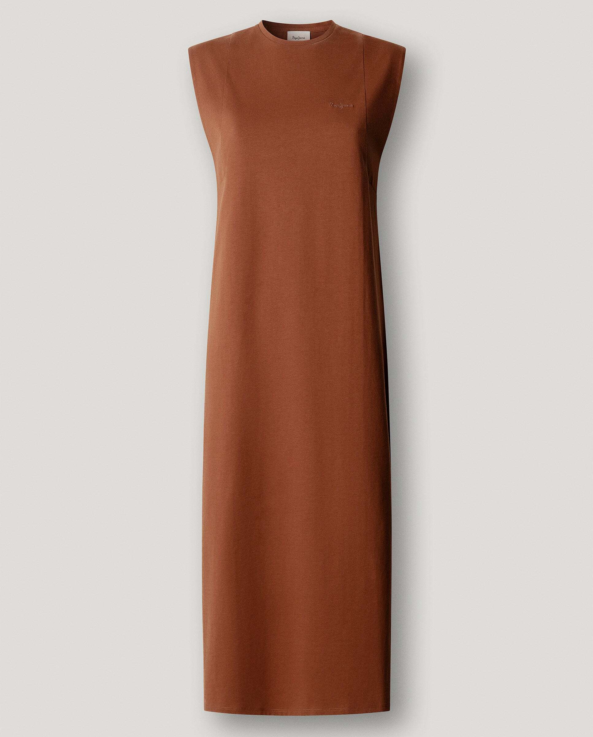 Vestido largo de mujer cuello redondo - Pepe Jeans - Marrón Marrón-9